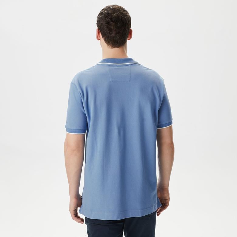 Nautica Erkek Mavi Classic Fit Kısa Kollu Polo Yaka T-Shirt