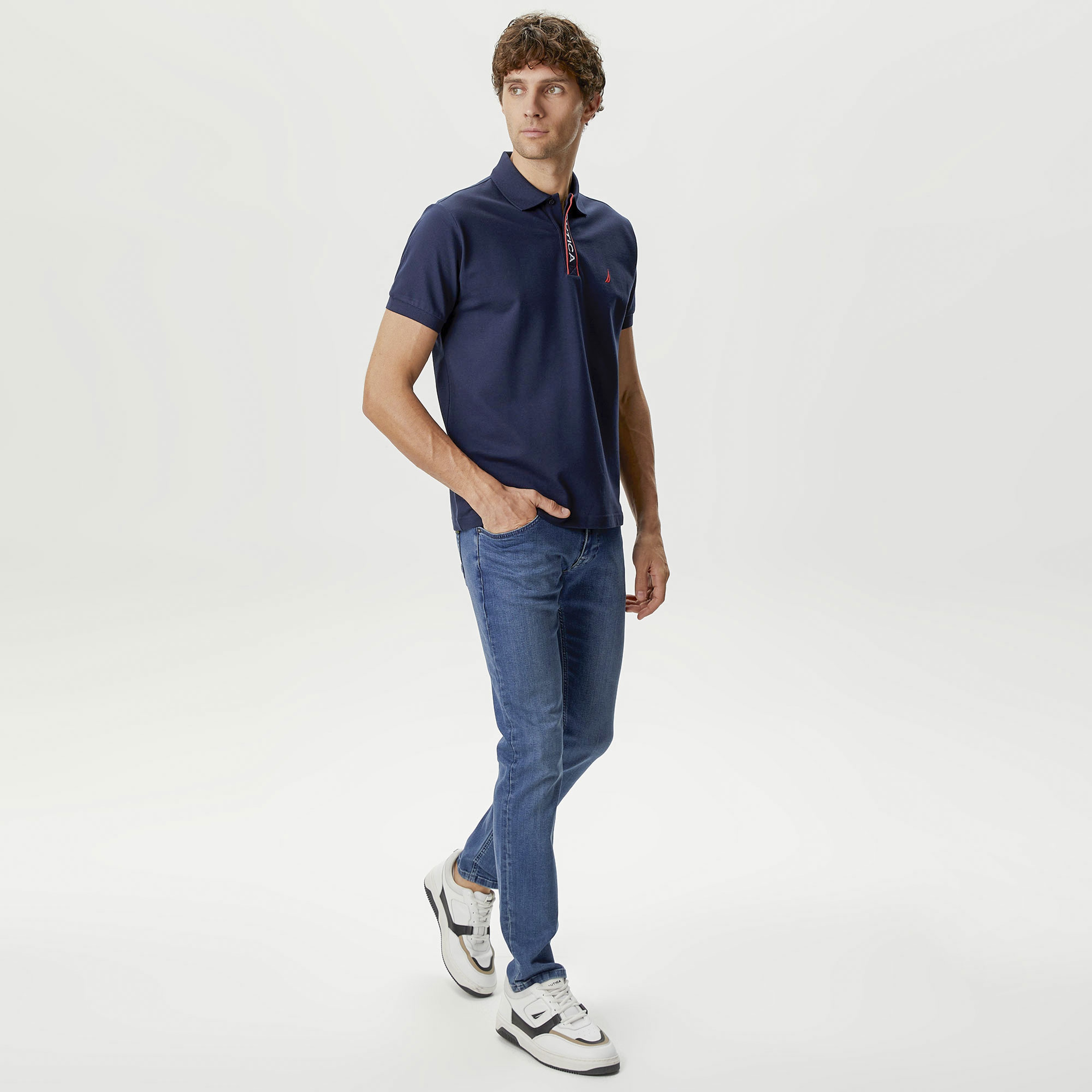 Nautica Erkek Lacivert Classic Fit Kısa Kollu Polo Yaka T-Shirt