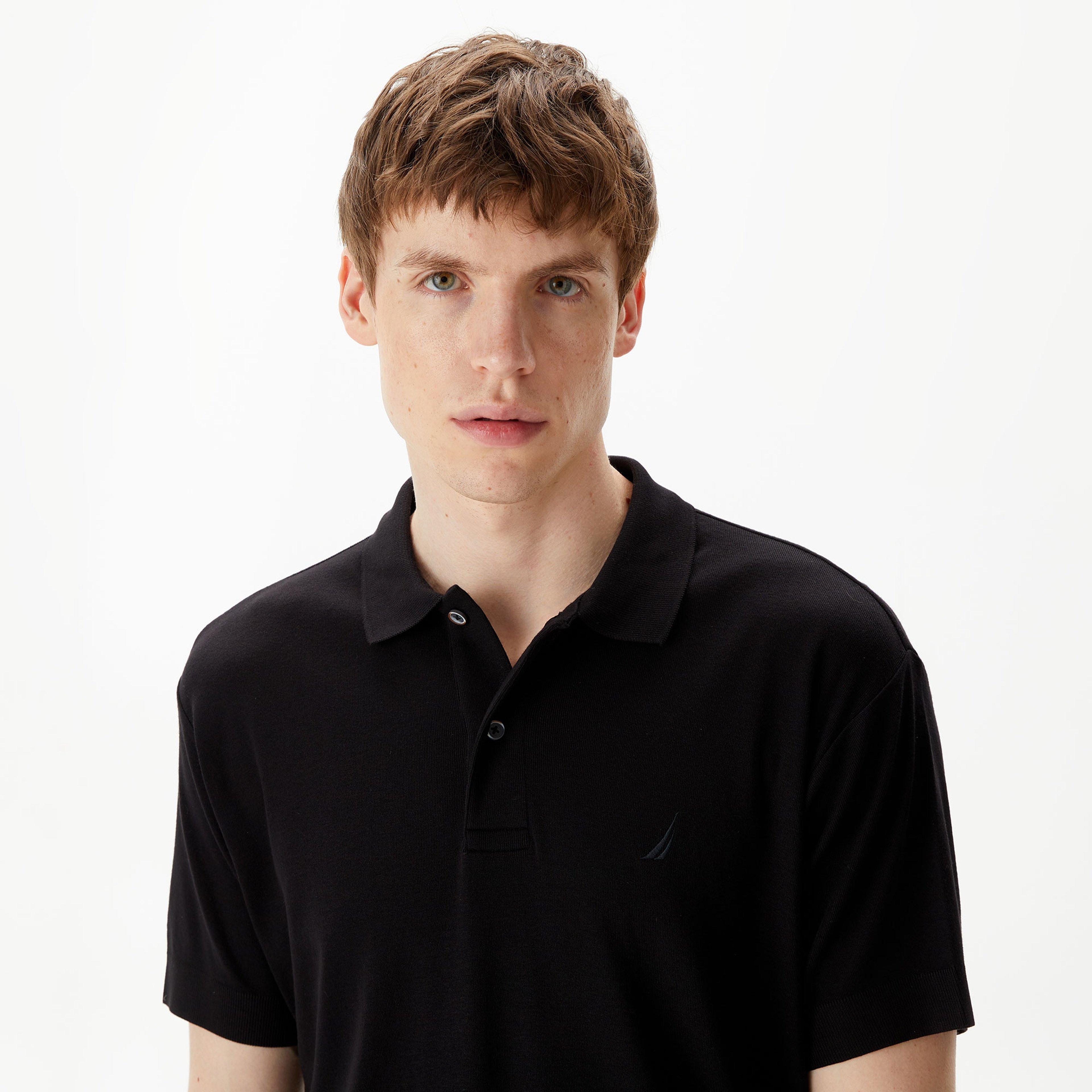 Nautica Erkek Siyah Classic Fit Kısa Kollu Polo Yaka T-Shirt