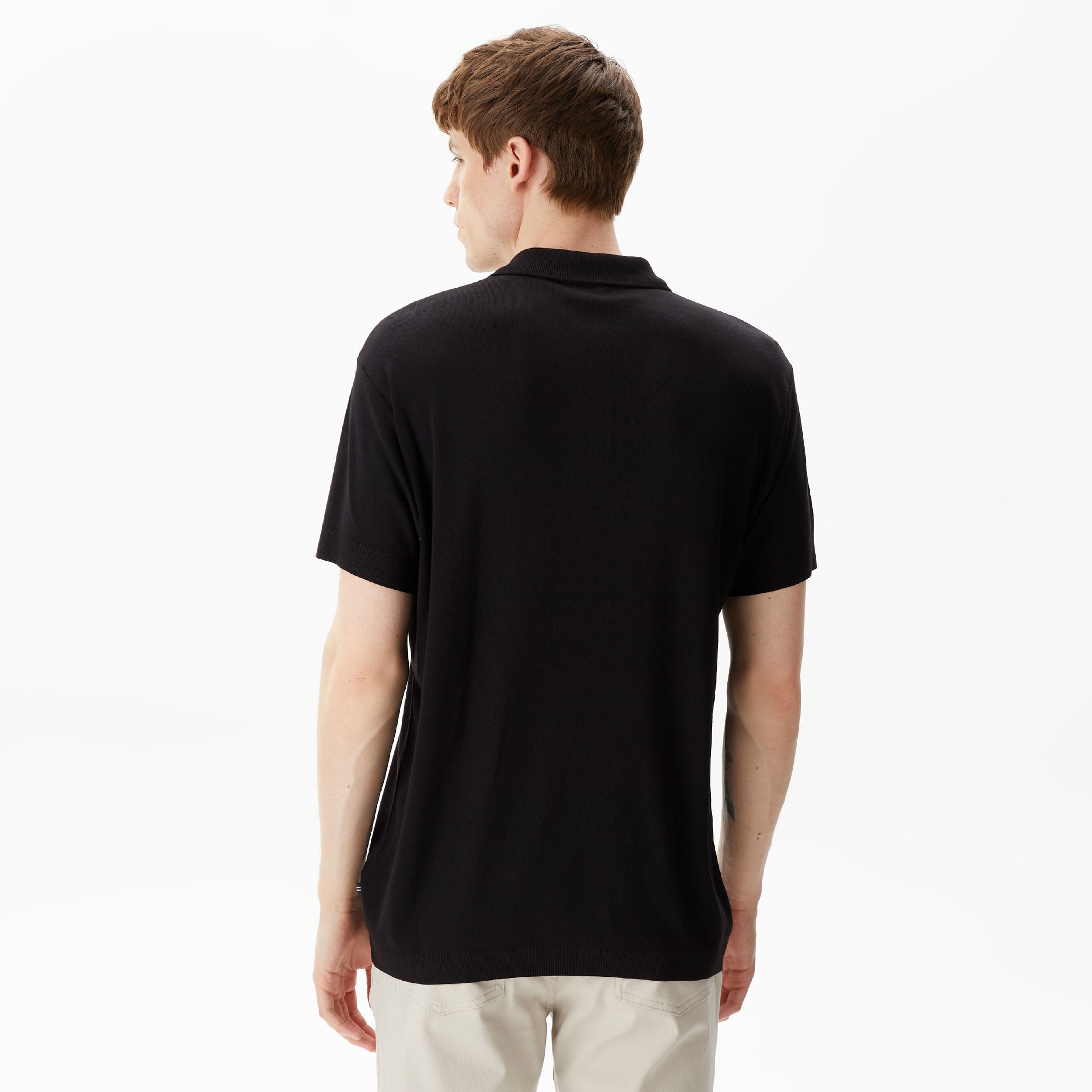 Nautica Erkek Siyah Classic Fit Kısa Kollu Polo Yaka T-Shirt