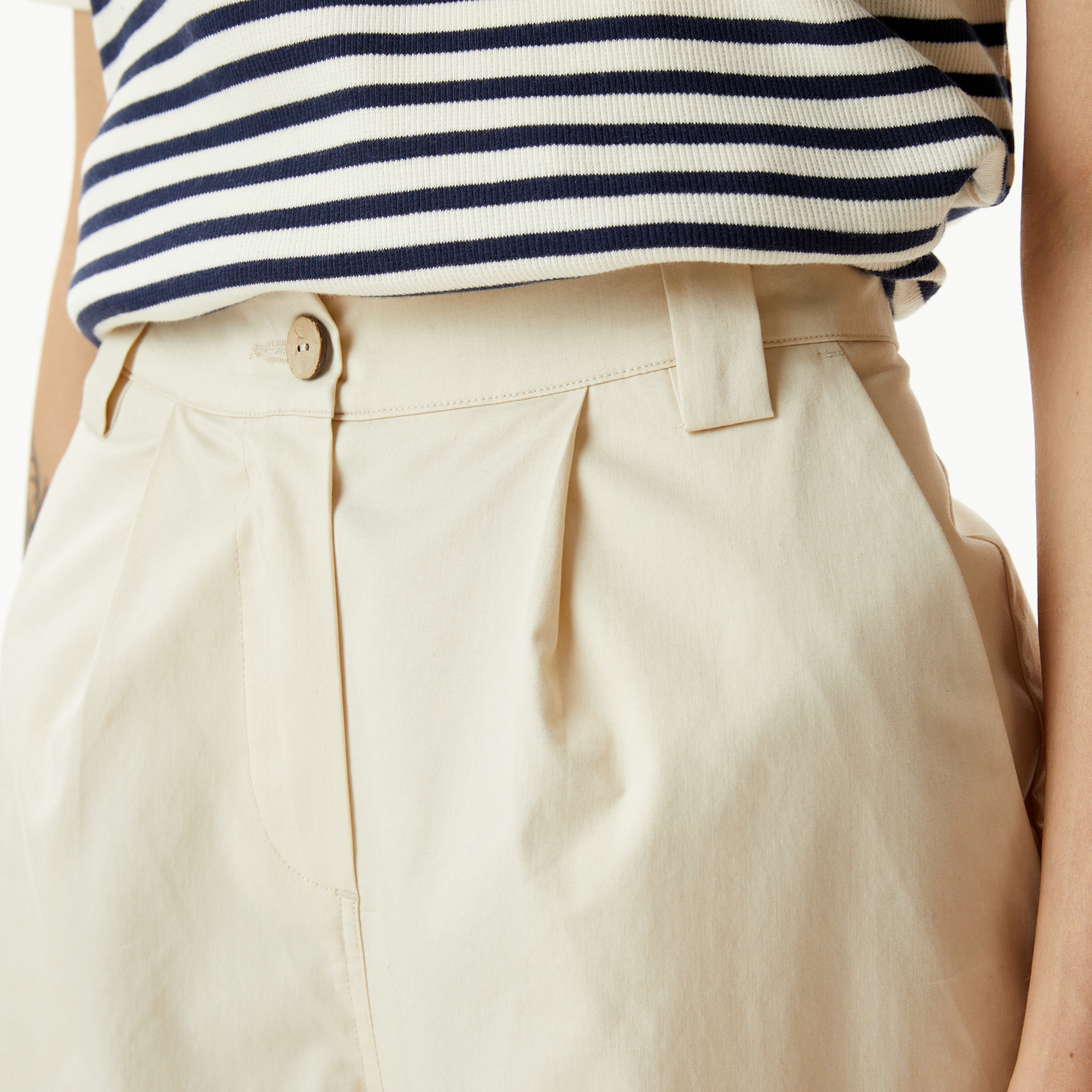 Nautica Kadın Beyaz Standart Fit Pantolon