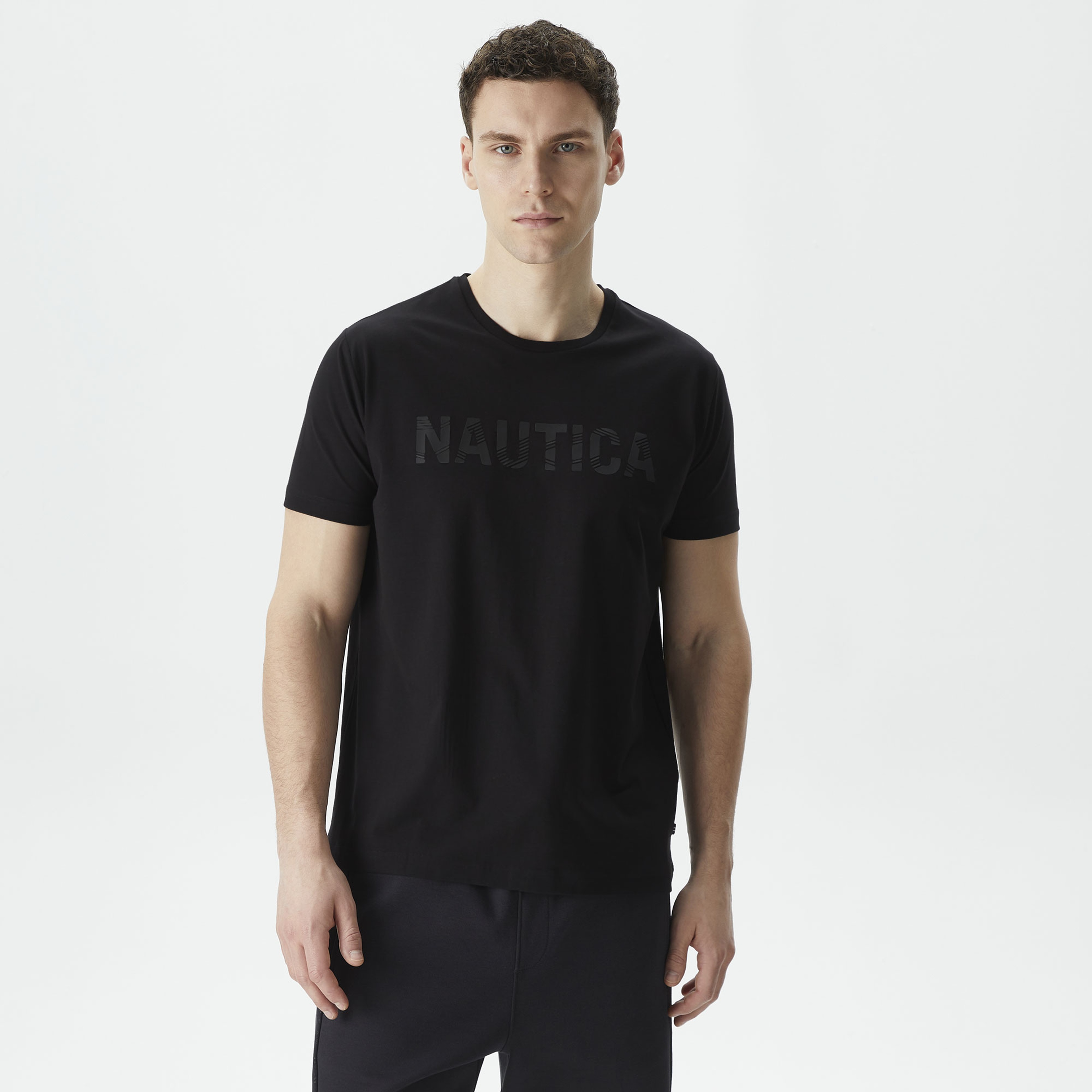 Nautica Erkek Siyah Standart Fit T-Shirt