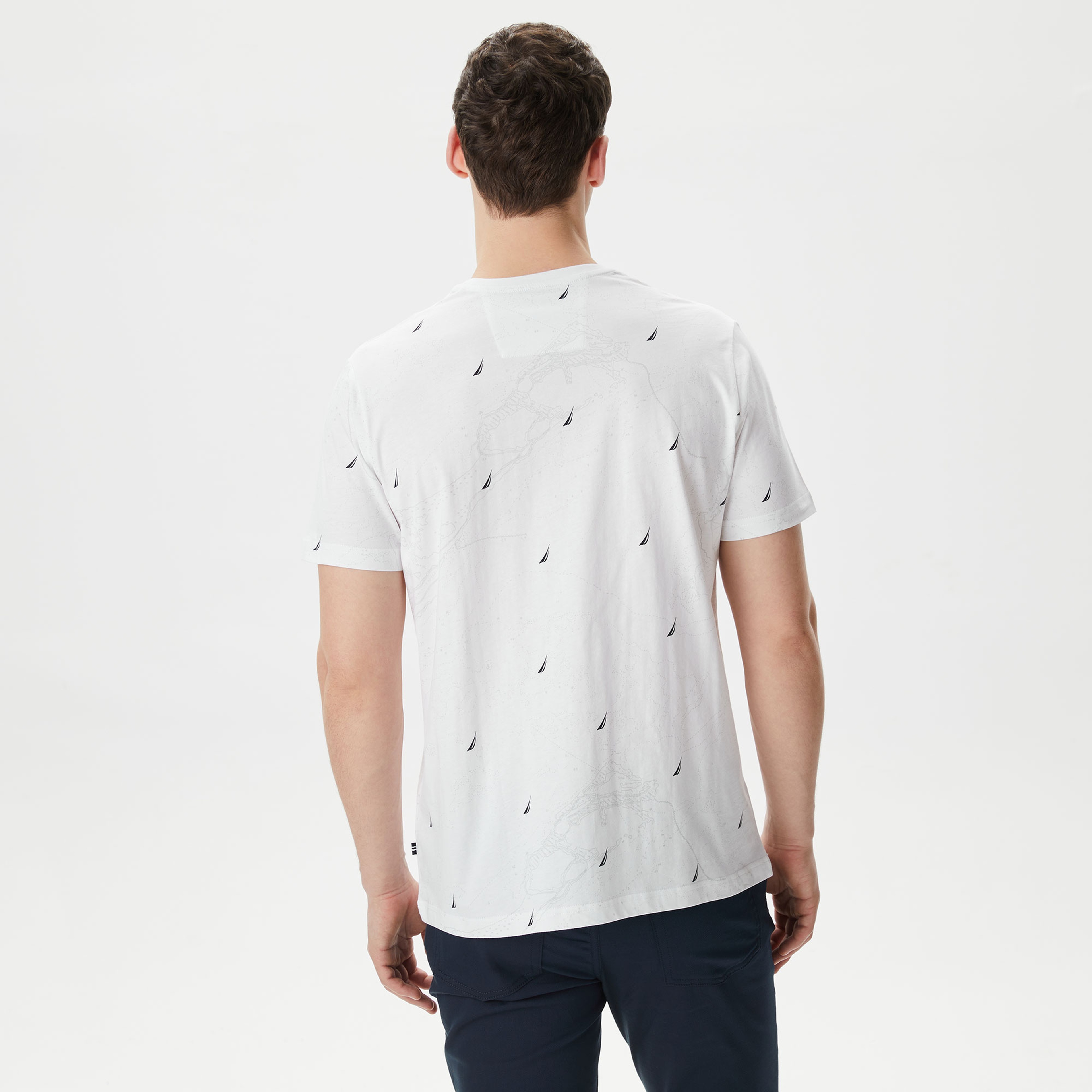 Nautica Erkek Beyaz Standart Fit T-Shirt