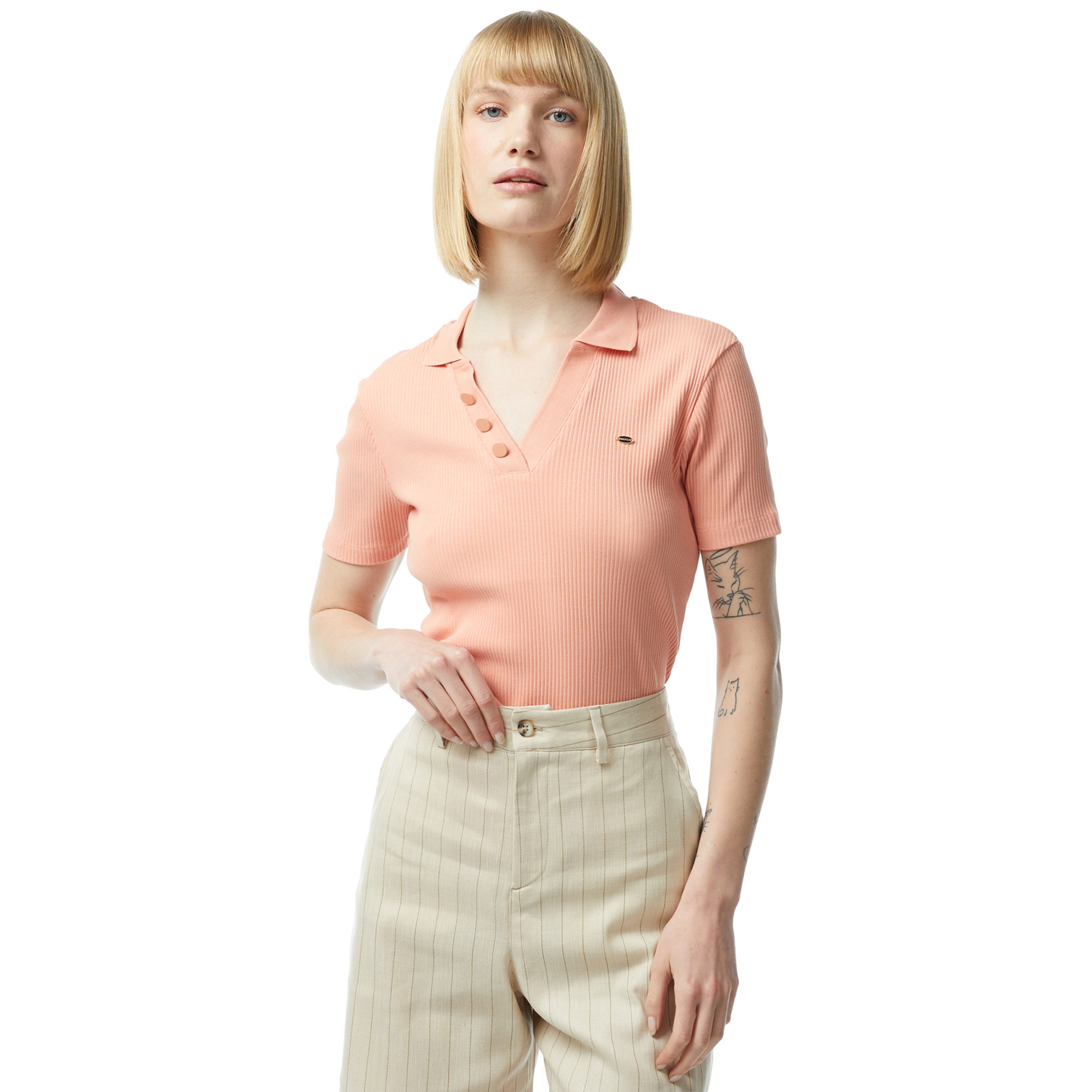 Nautica Kadın Turuncu Slim Fit Kısa Kollu Polo