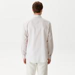 Nautica Erkek Kırık Beyaz Classic Fit Uzun Kollu Renk Bloklu Gömlek