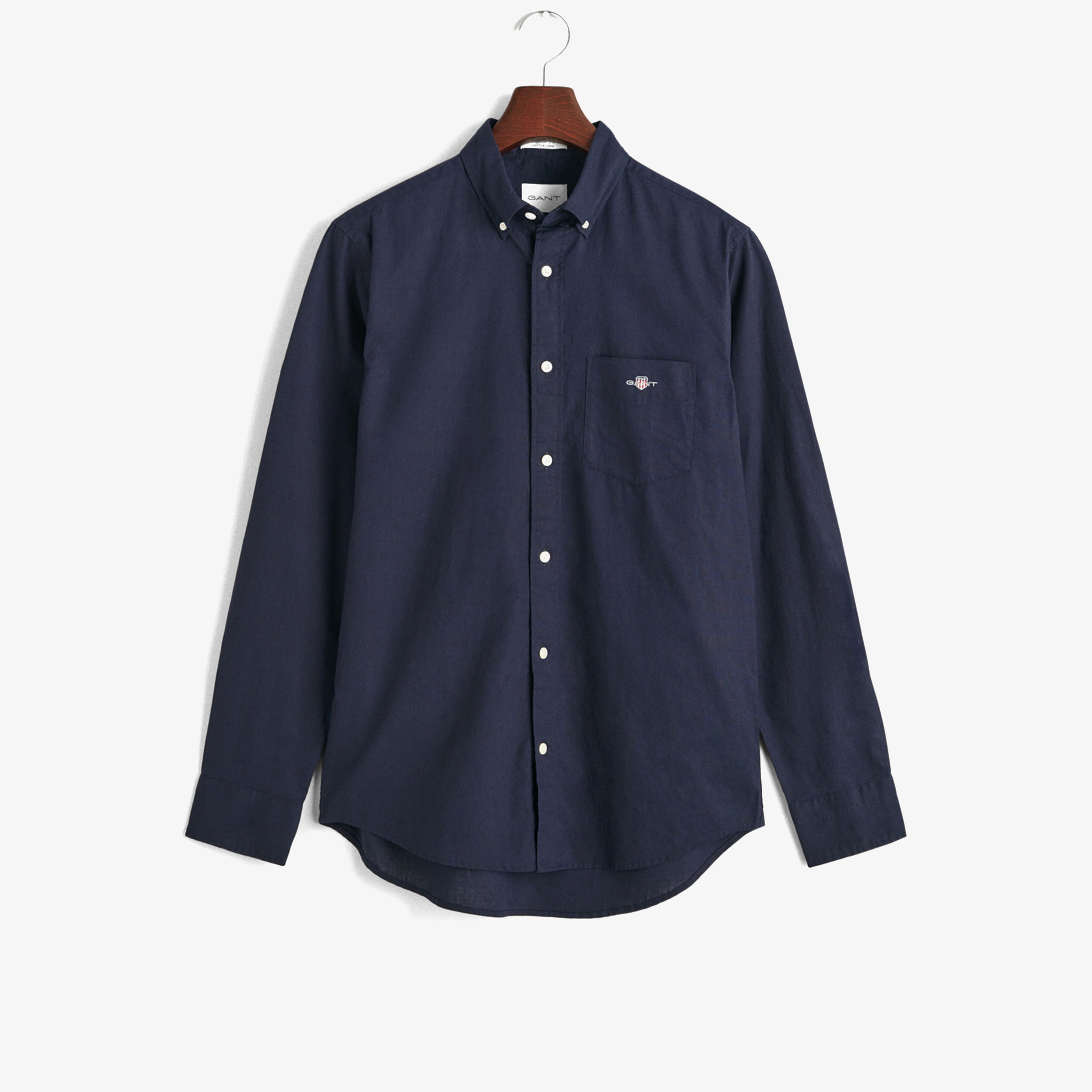 GANT Erkek Lacivert Regular Fit Düğmeli Yaka Gömlek