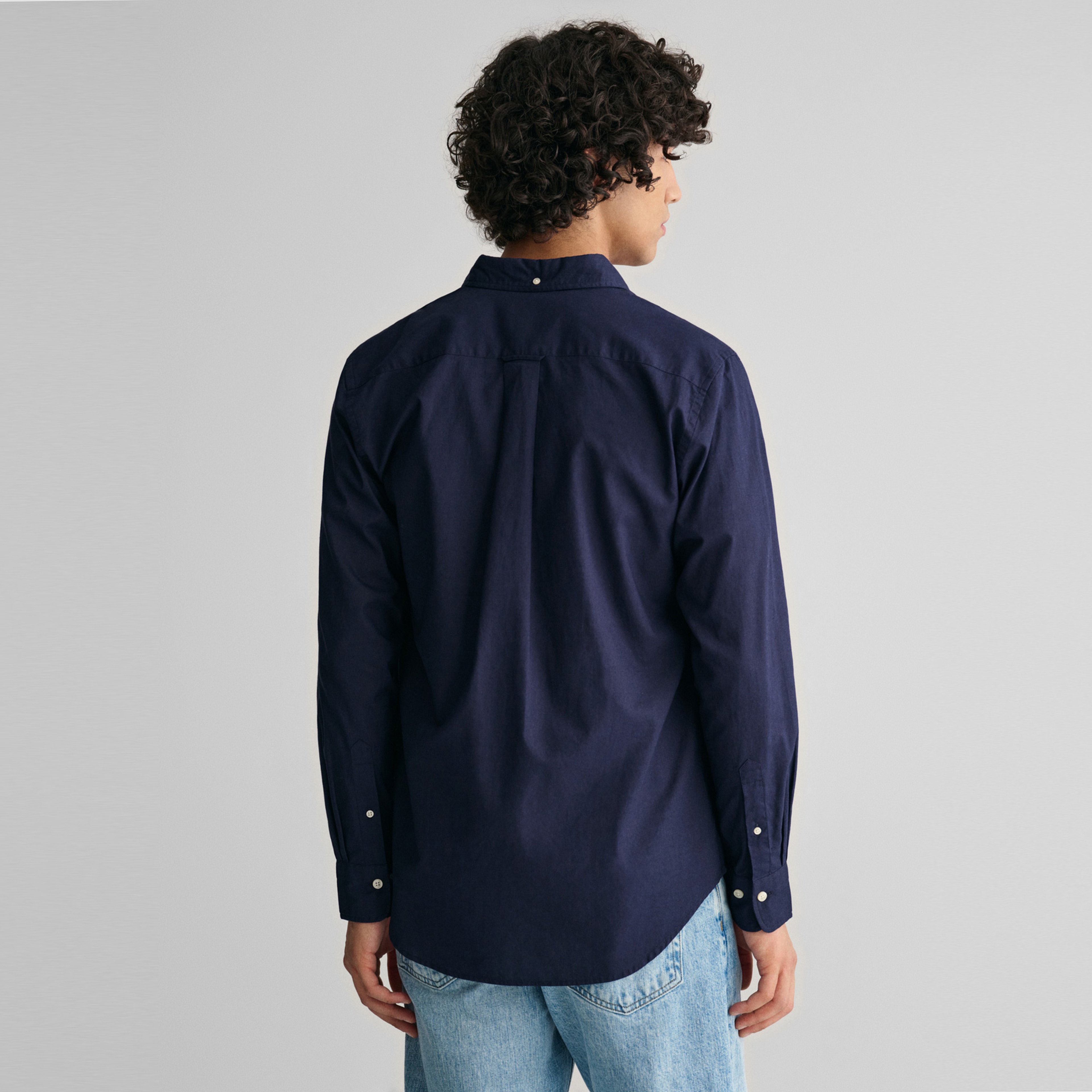 GANT Erkek Lacivert Regular Fit Düğmeli Yaka Gömlek