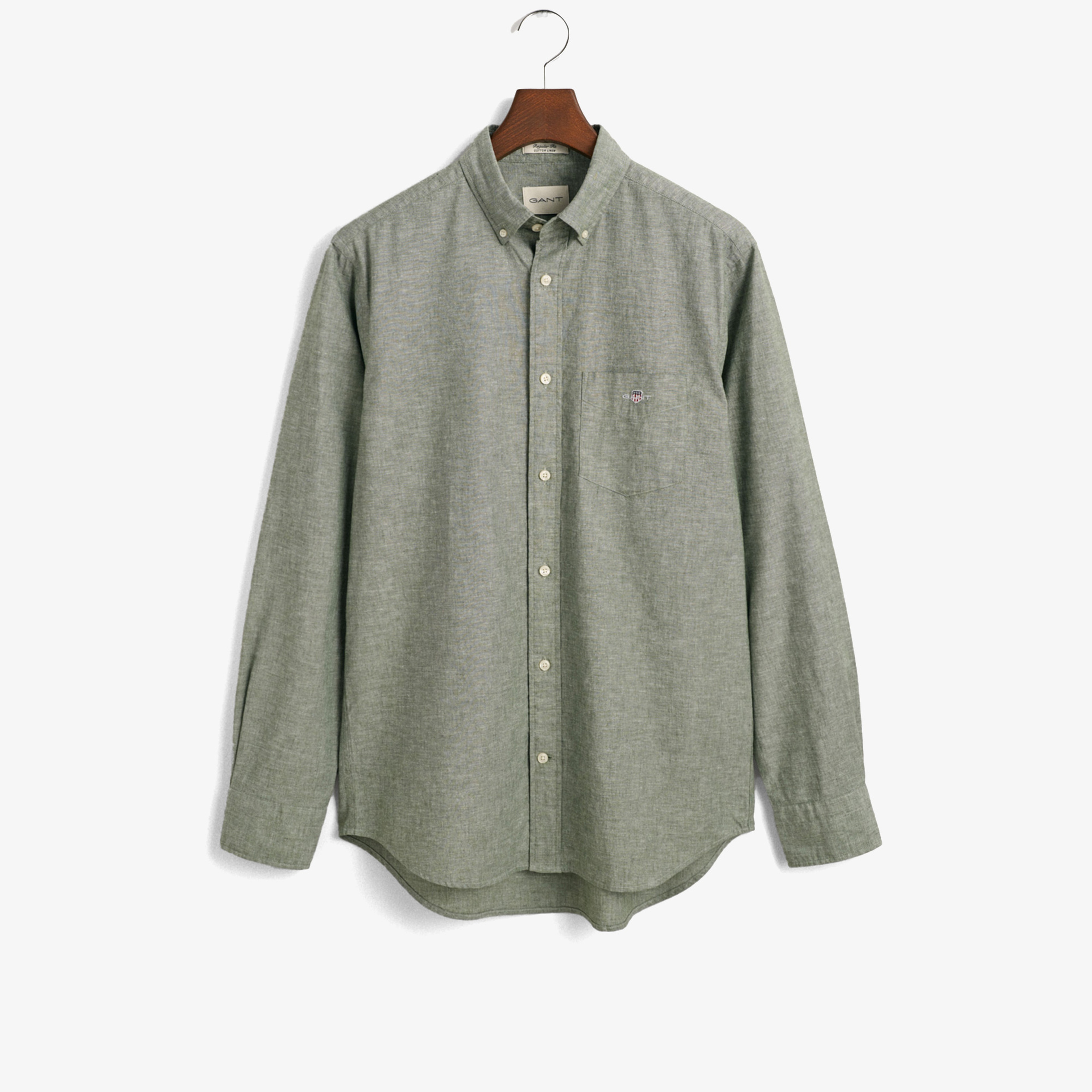 GANT Erkek Yeşil Regular Fit Düğmeli Yaka Gömlek