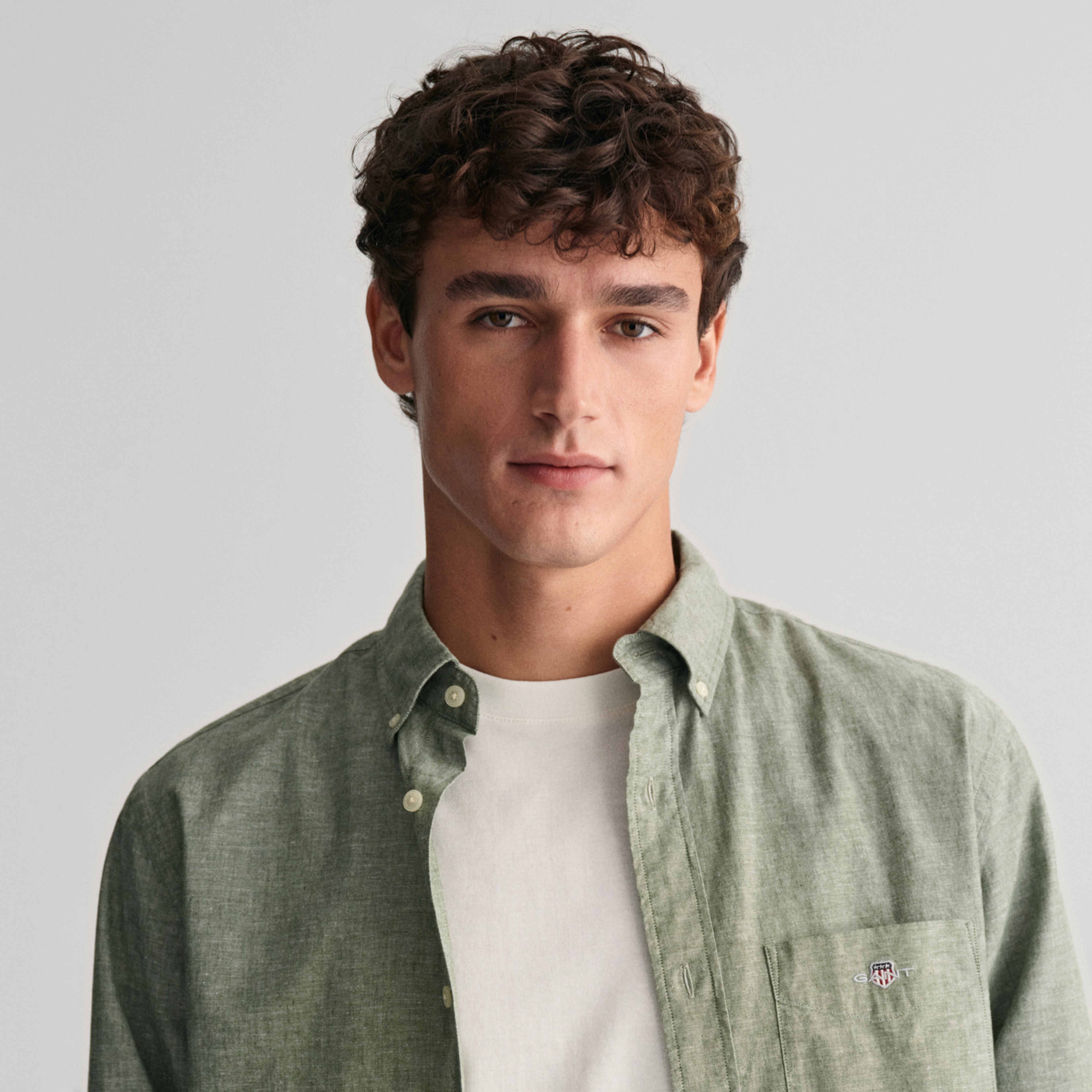 GANT Erkek Yeşil Regular Fit Düğmeli Yaka Gömlek