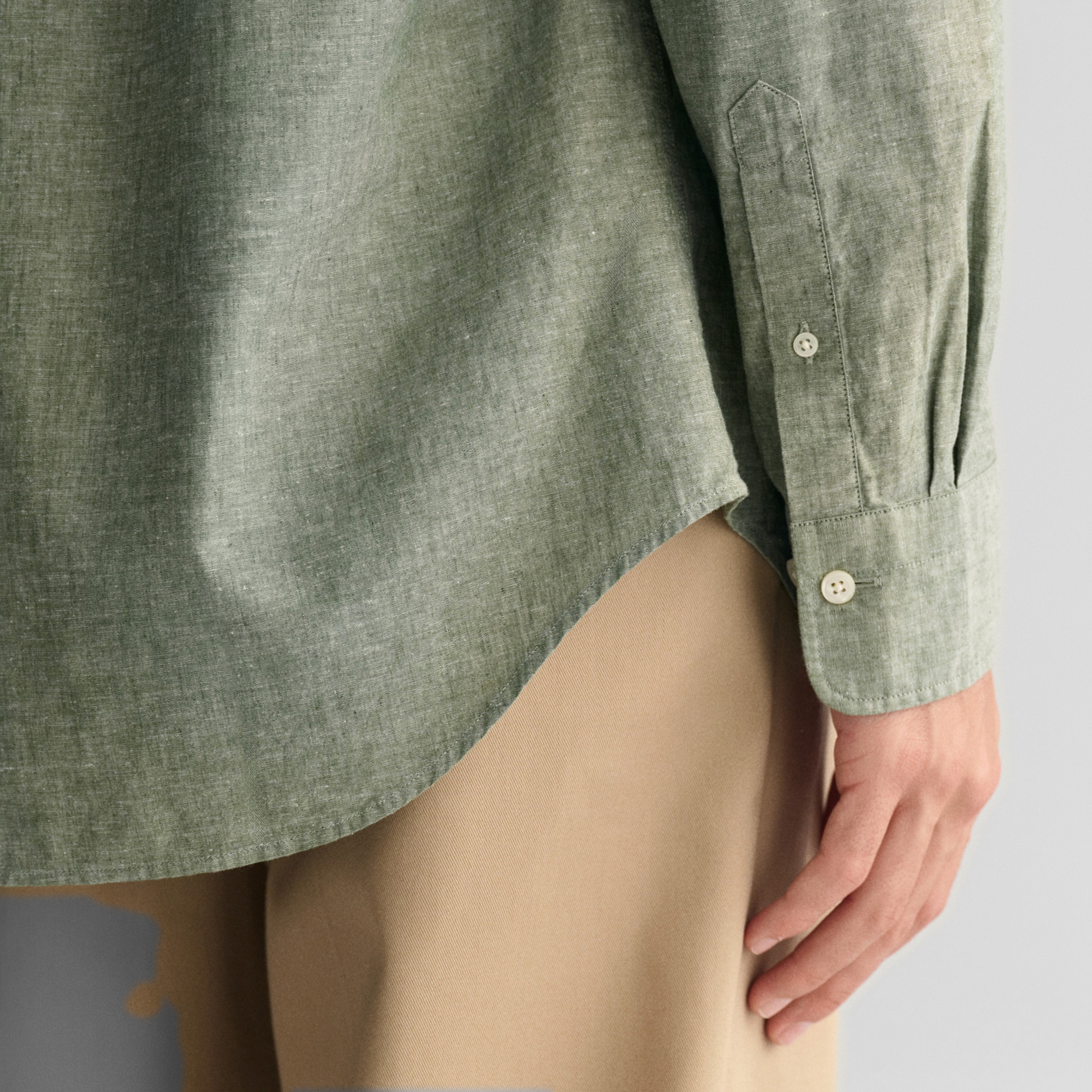 GANT Erkek Yeşil Regular Fit Düğmeli Yaka Gömlek