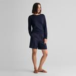 GANT Kadın Lacivert Relaxed Fit Keten Şort