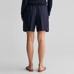 GANT Kadın Lacivert Relaxed Fit Keten Şort