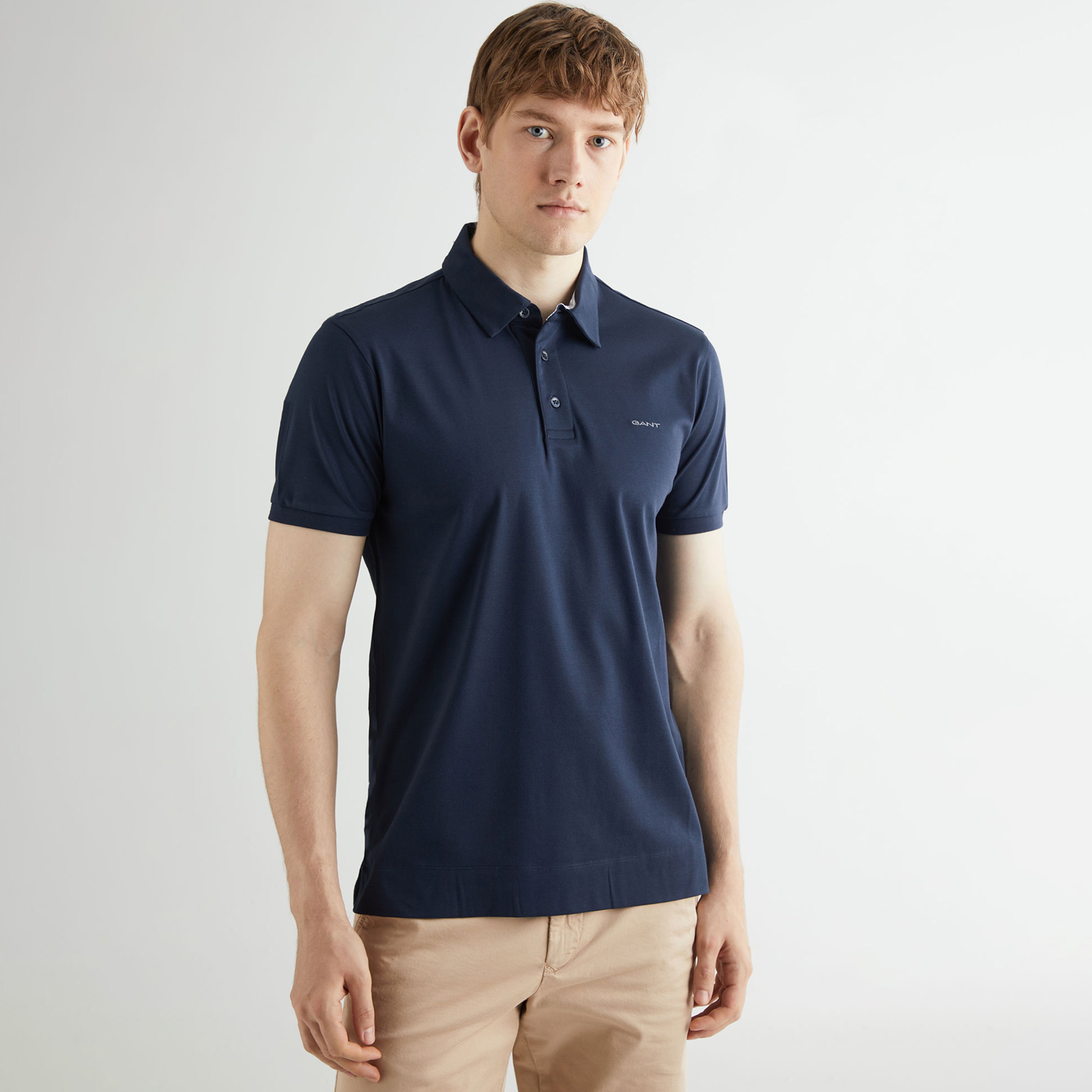 GANT Erkek Lacivert Slim Fit Polo