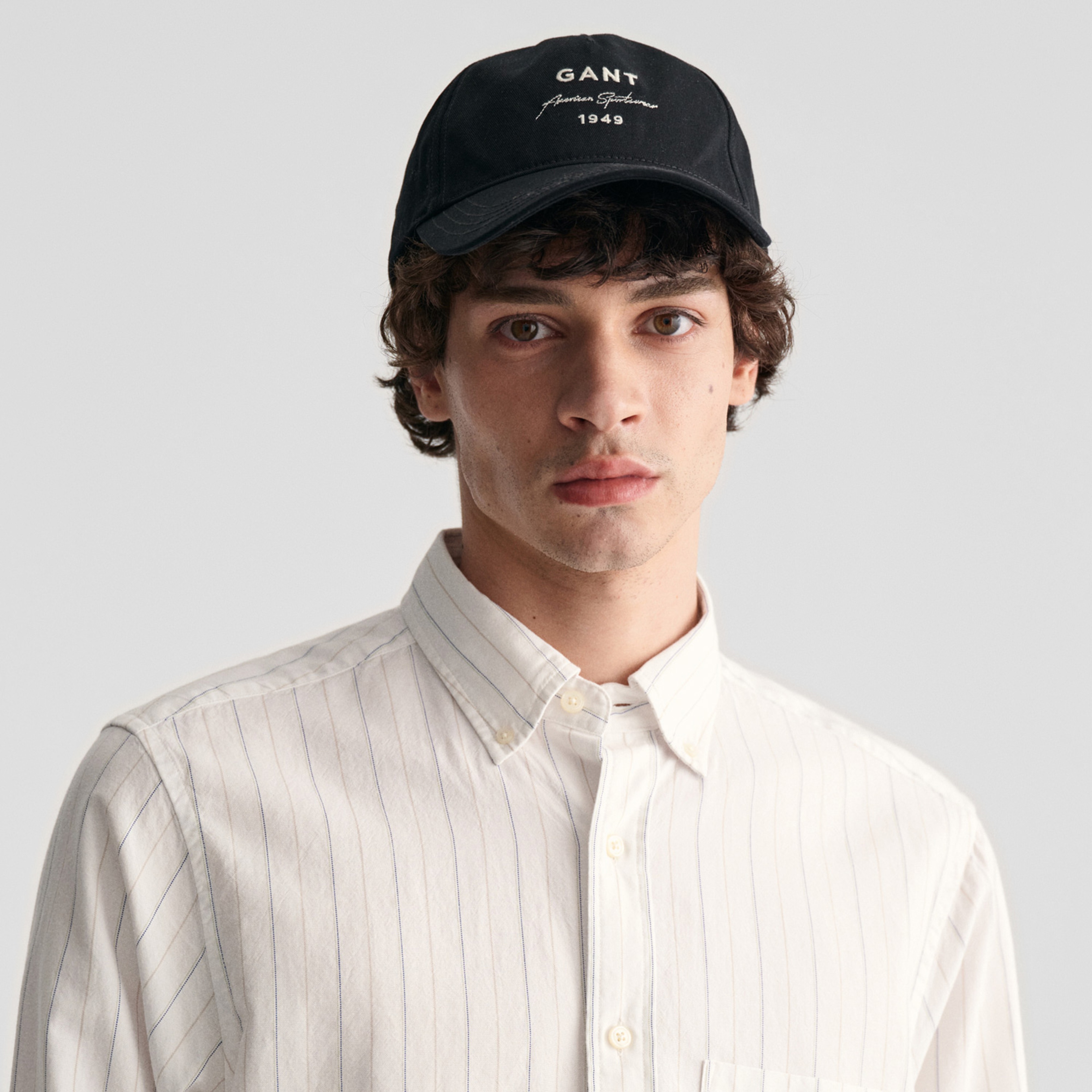 GANT Erkek Krem Regular Fit Düğmeli Yaka Çizgili Oxford Gömlek