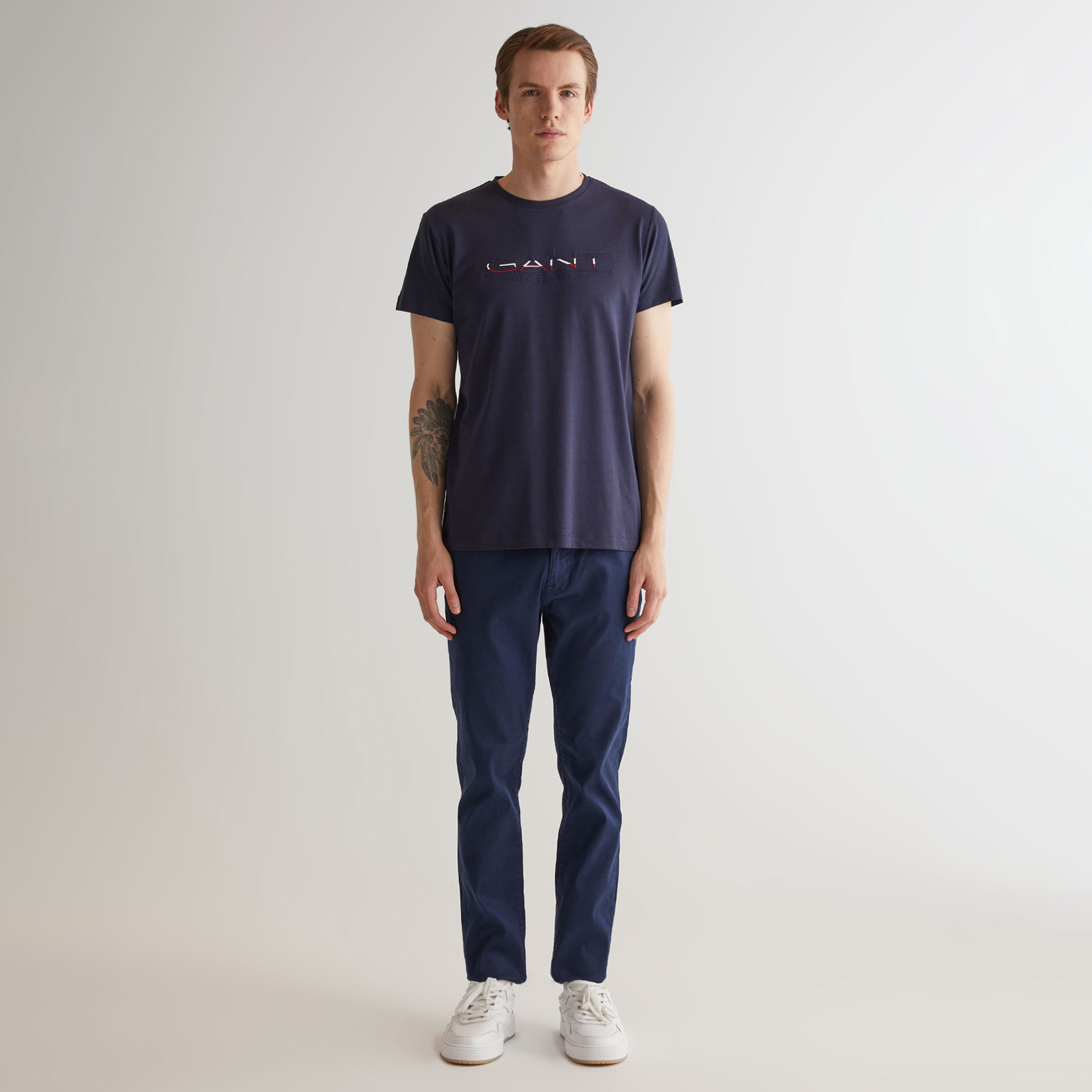 GANT Erkek Lacivert Regular Fit T-Shirt