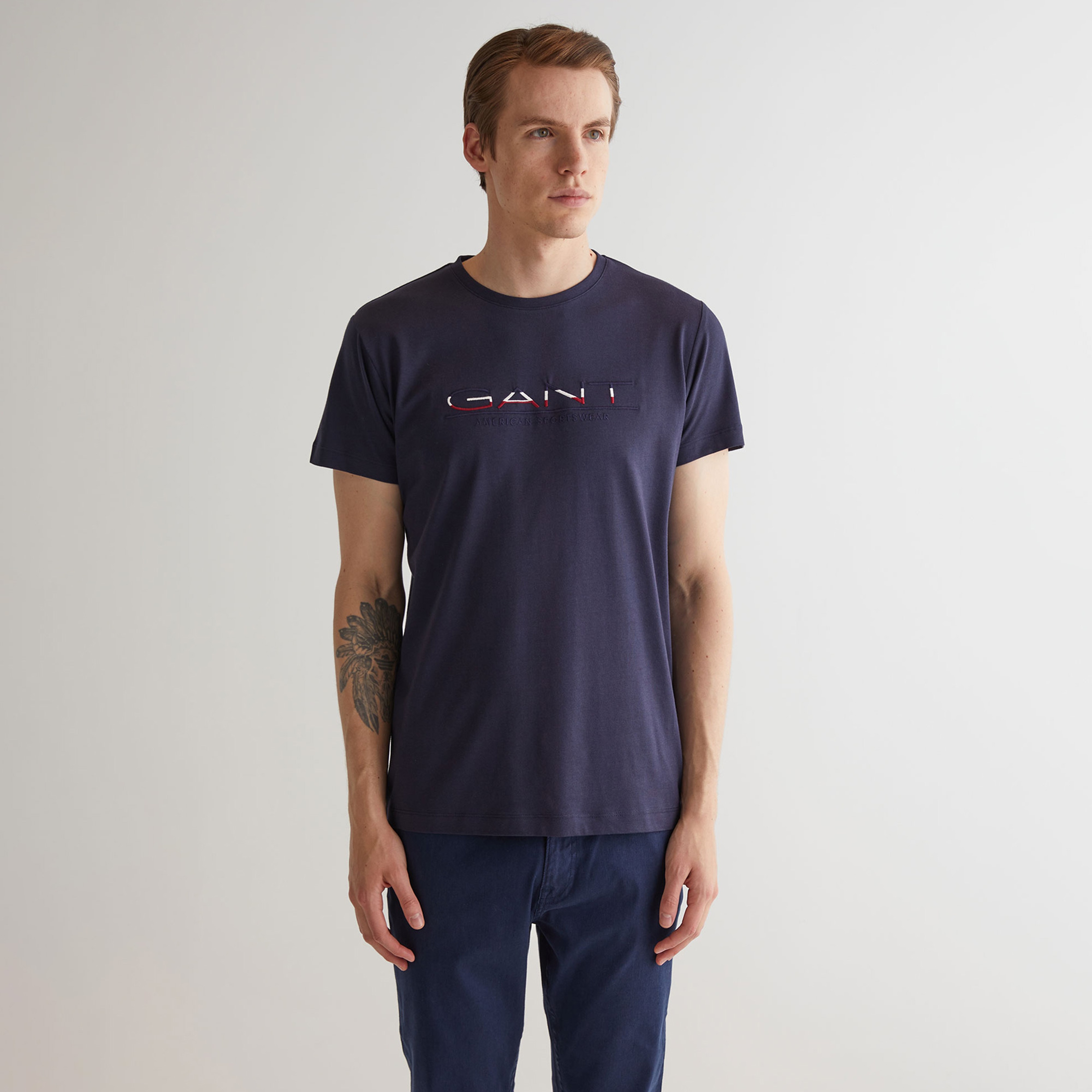 GANT Erkek Lacivert Regular Fit T-Shirt