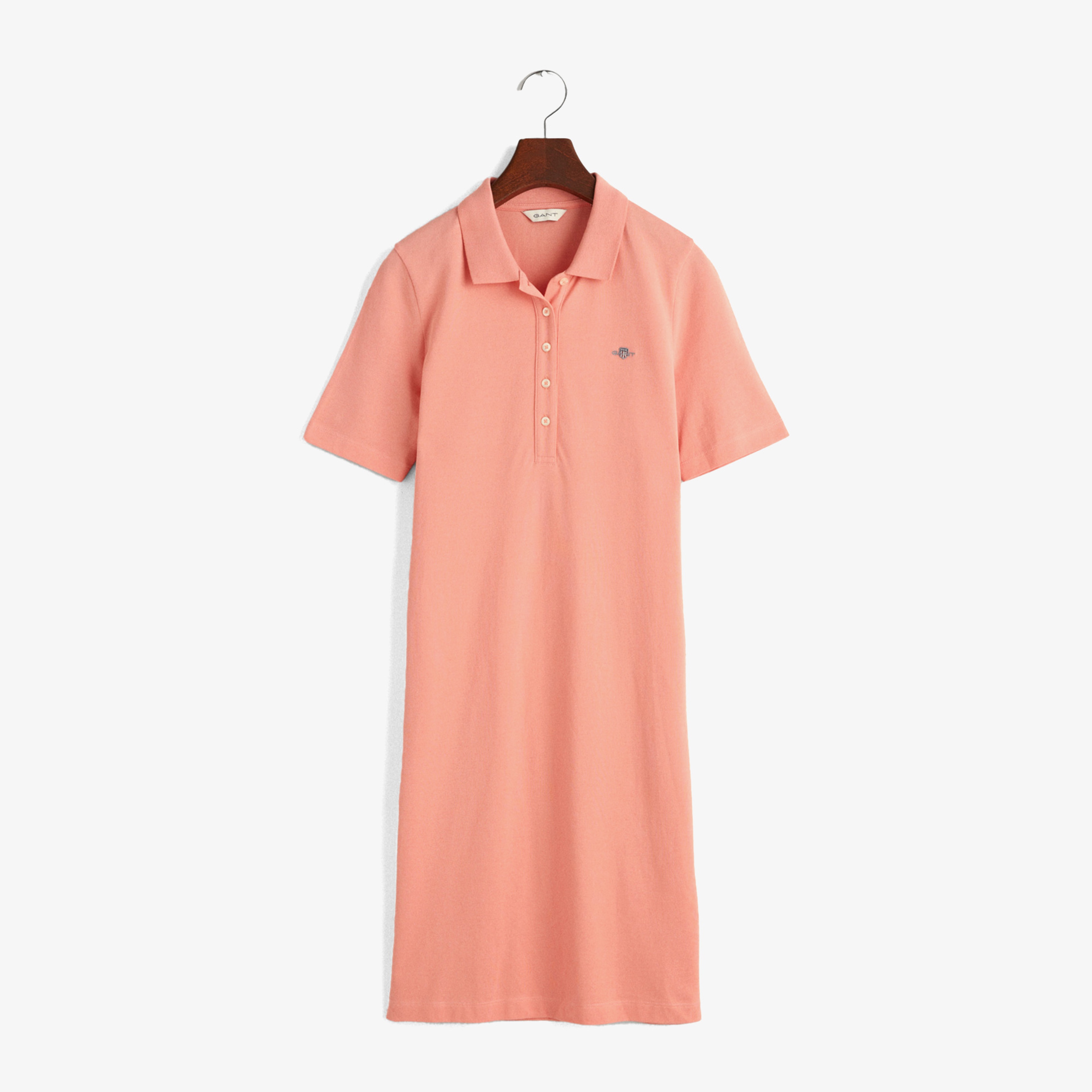 GANT Kadın Pembe Slim Fit Polo Yaka Logolu Elbise