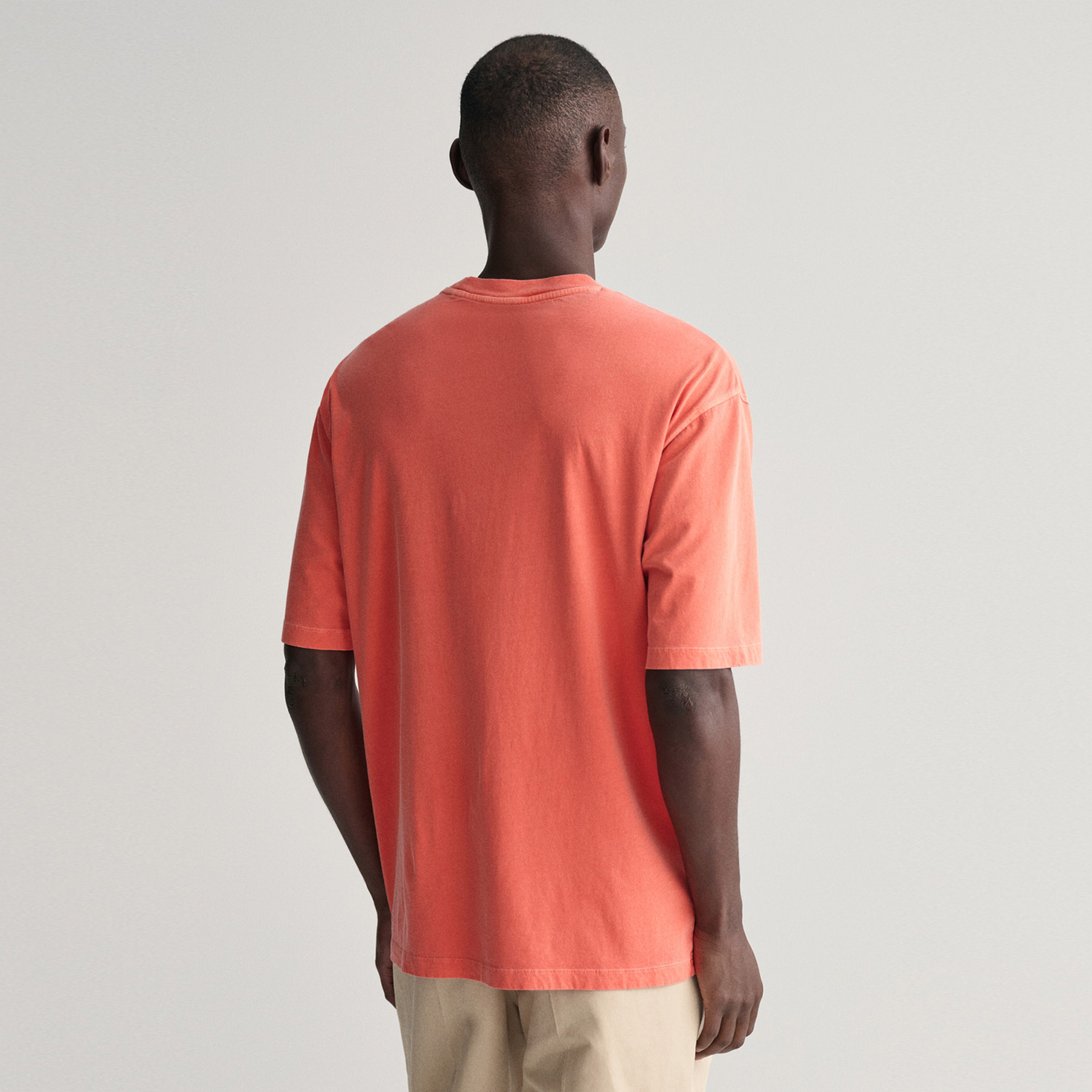 GANT Erkek Turuncu Relaxed Fit Bisiklet Yaka Logolu T-shirt