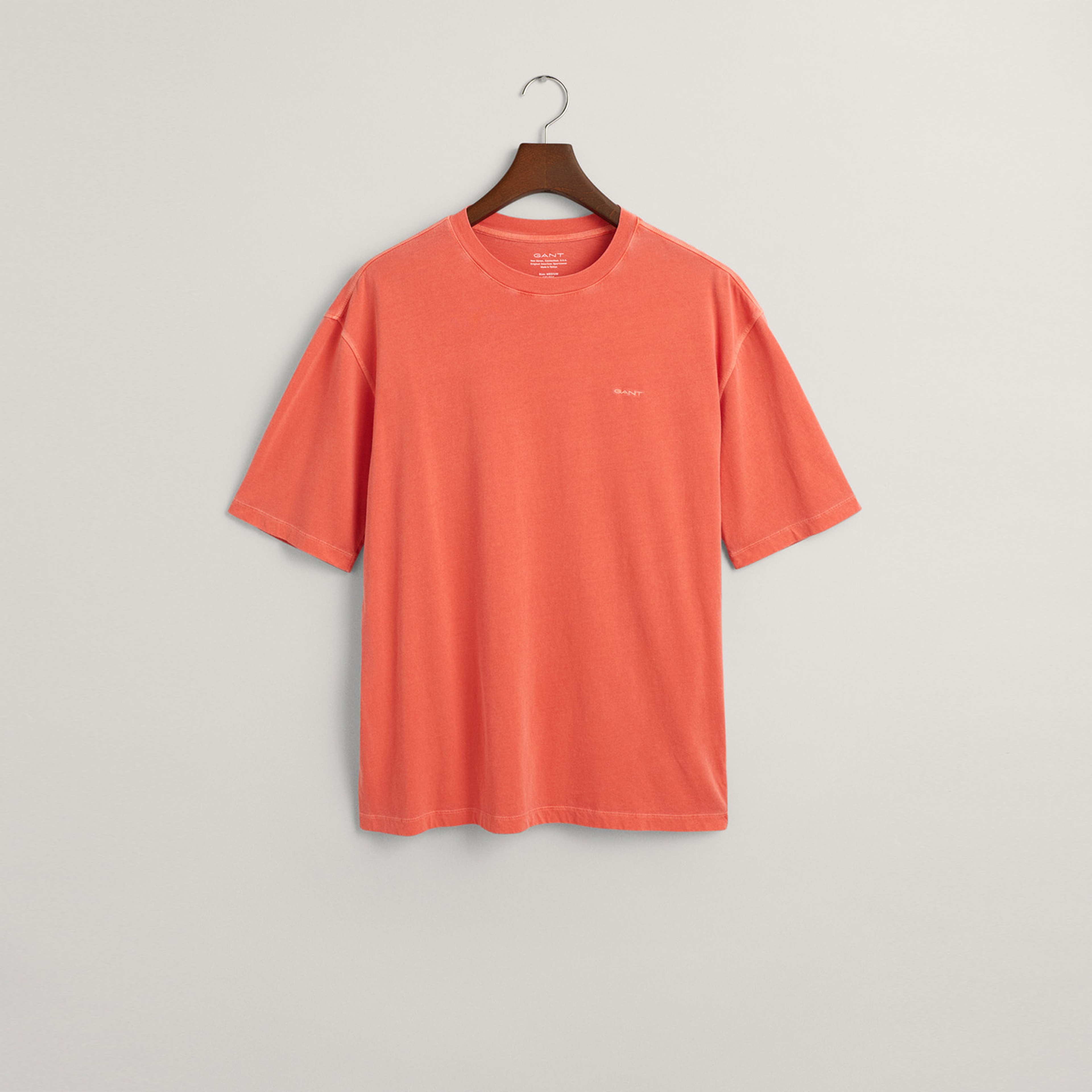 GANT Erkek Turuncu Relaxed Fit Bisiklet Yaka Logolu T-shirt