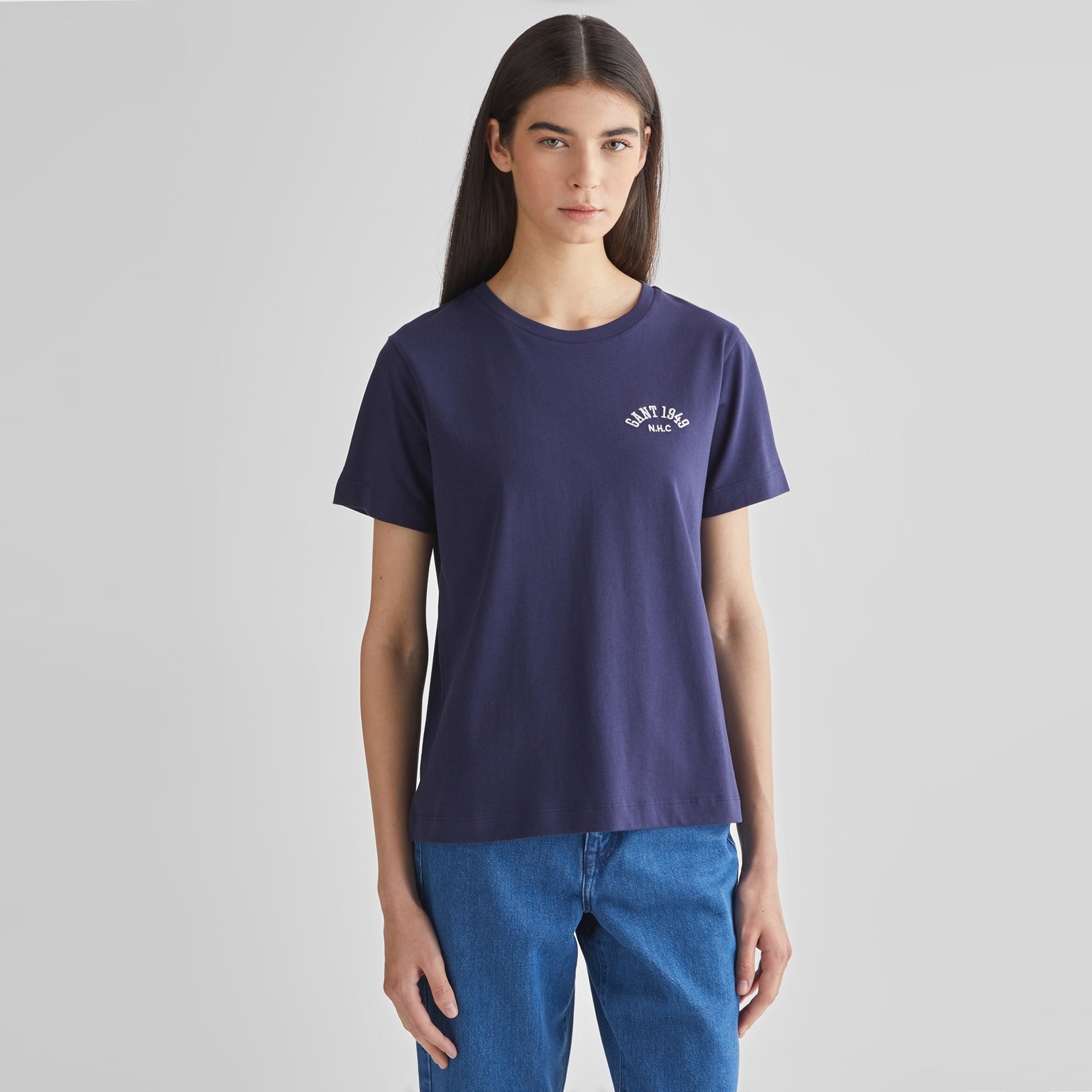 GANT Kadın Lacivert Relaxed Fit T-Shirt