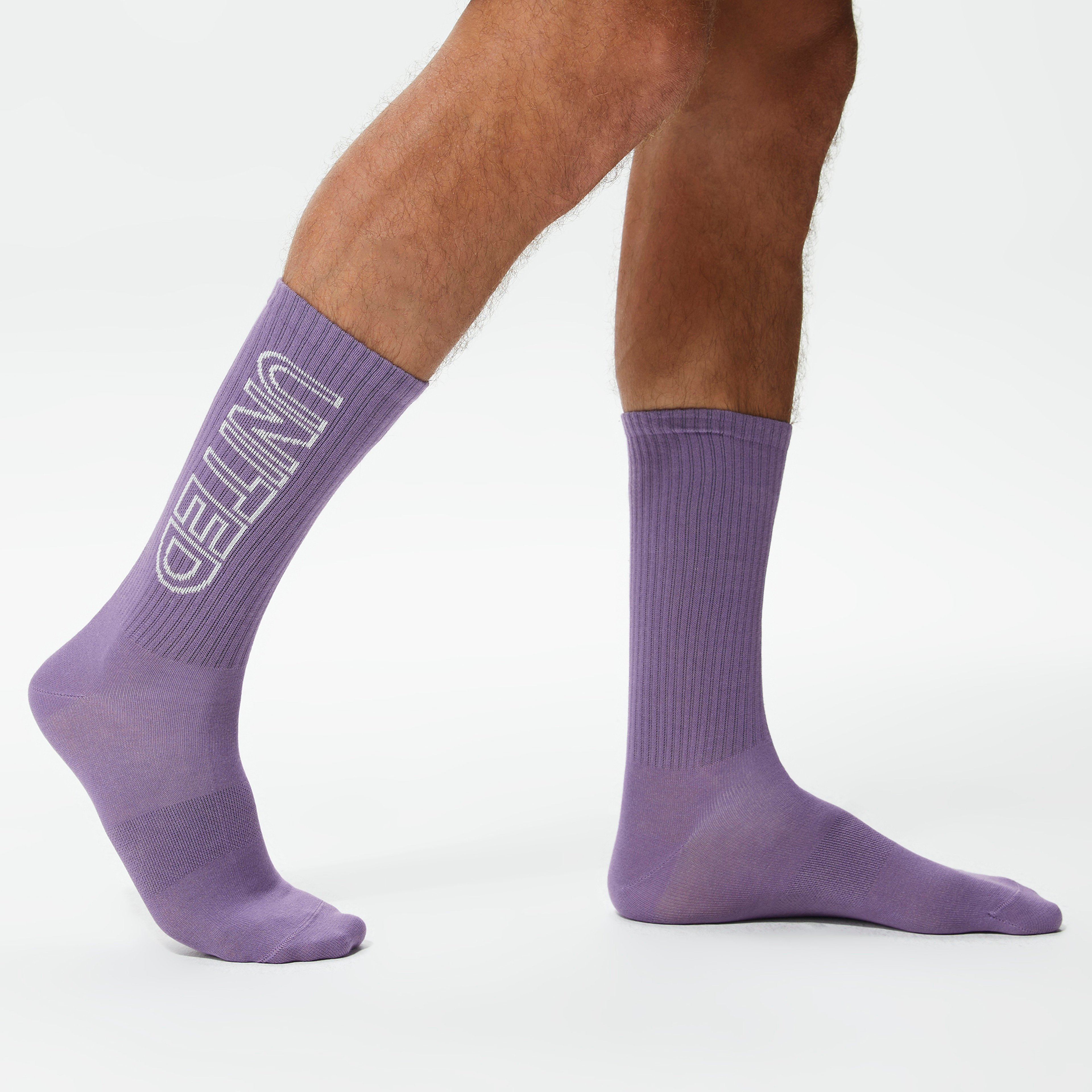 UNITED4 Unisex Turuncu/Beyaz/Mor 3'lü Çorap