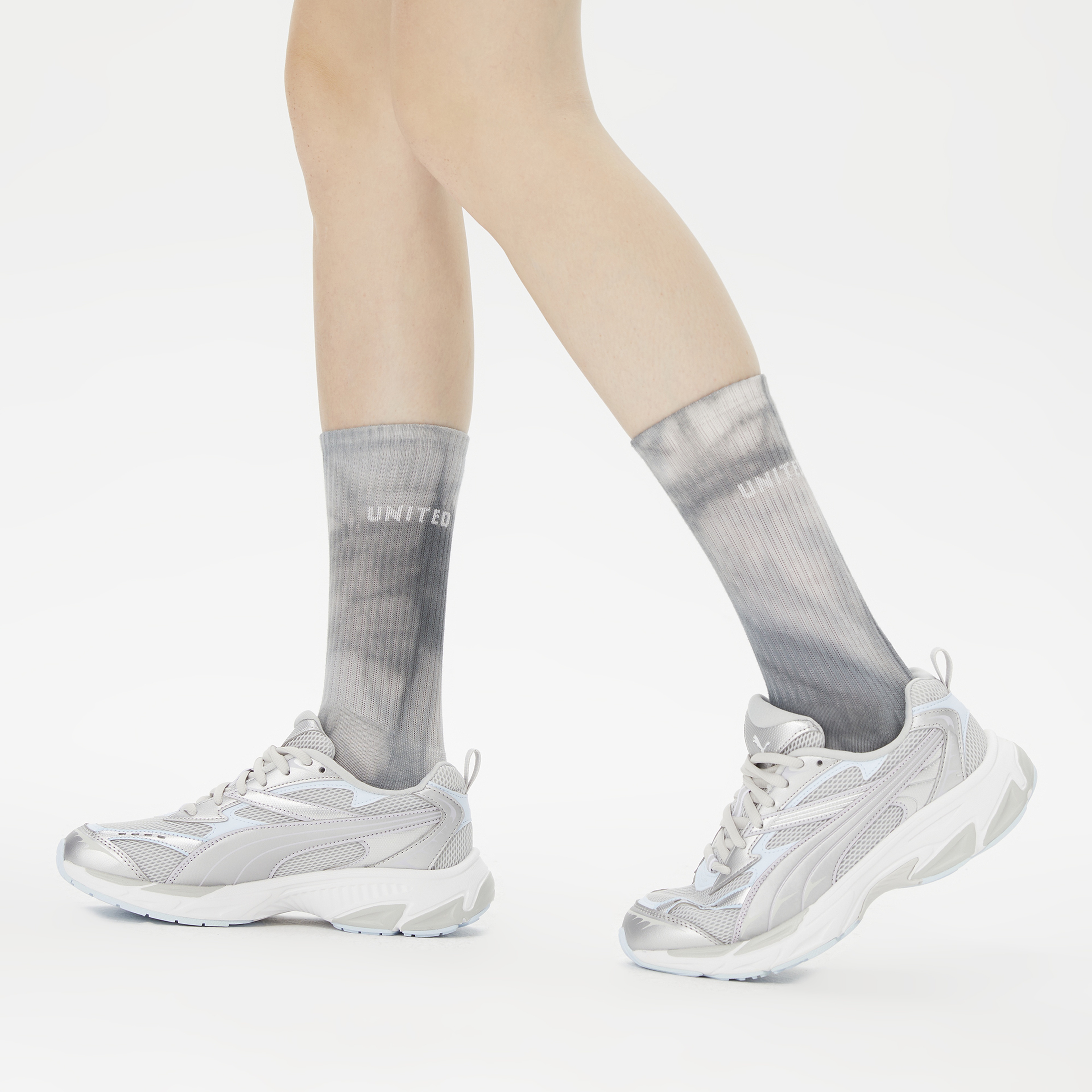 UNITED4 Unisex Gri/Yeşil 2'li Çorap