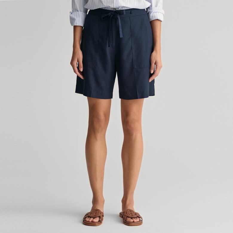 GANT Kadın Lacivert Relaxed Fit Şort