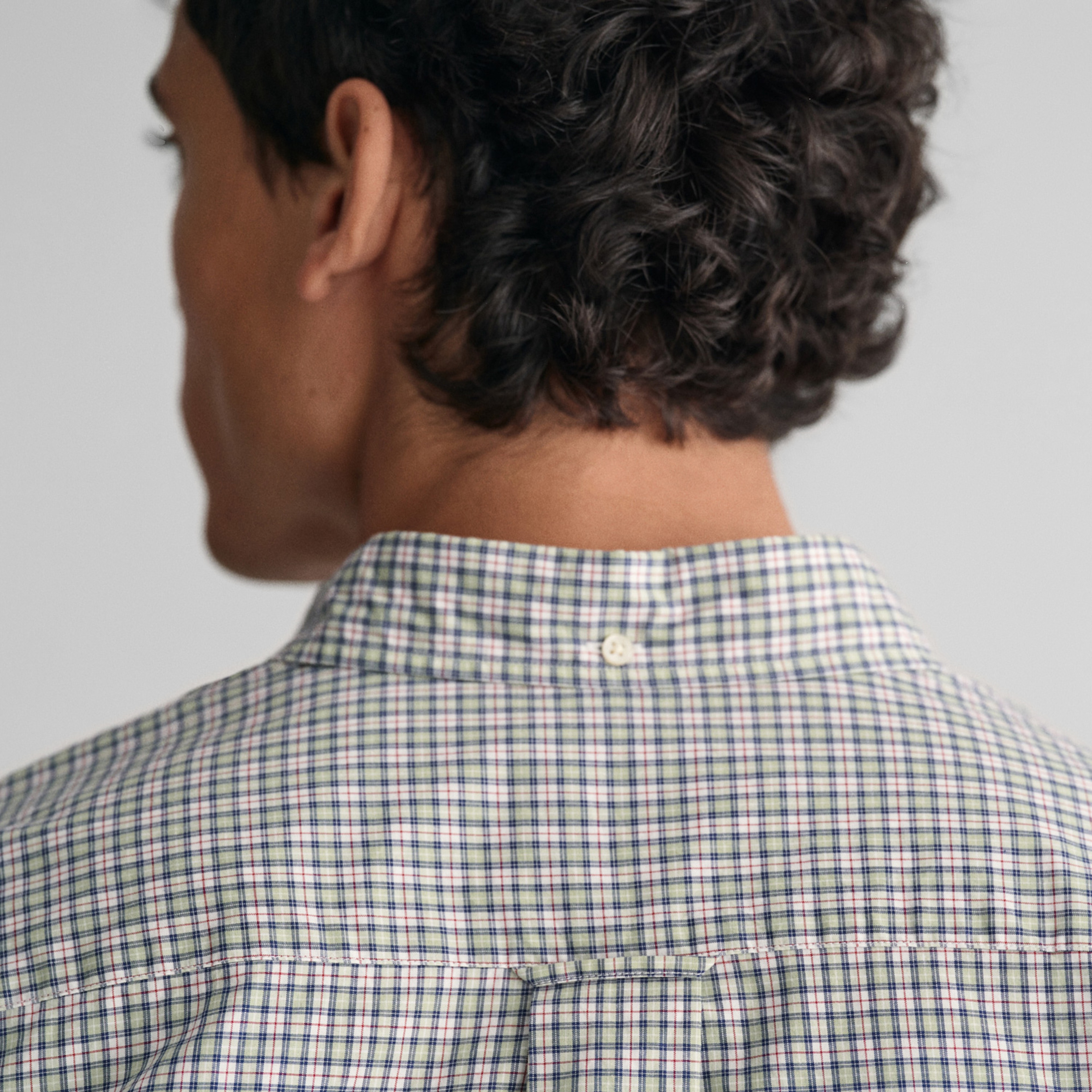 GANT Erkek Yeşil Regular Fit Düğmeli Yaka Kareli Gömlek