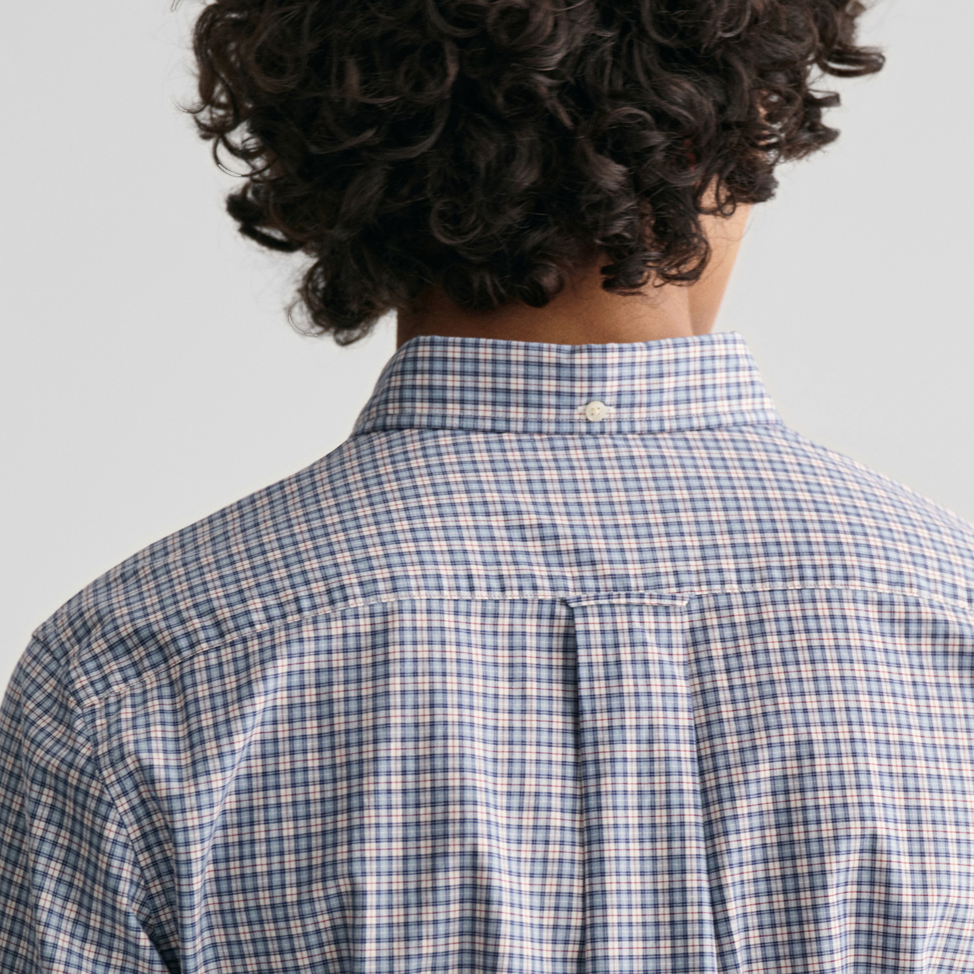 GANT Erkek Mavi Regular Fit Düğmeli Yaka Kareli Gömlek