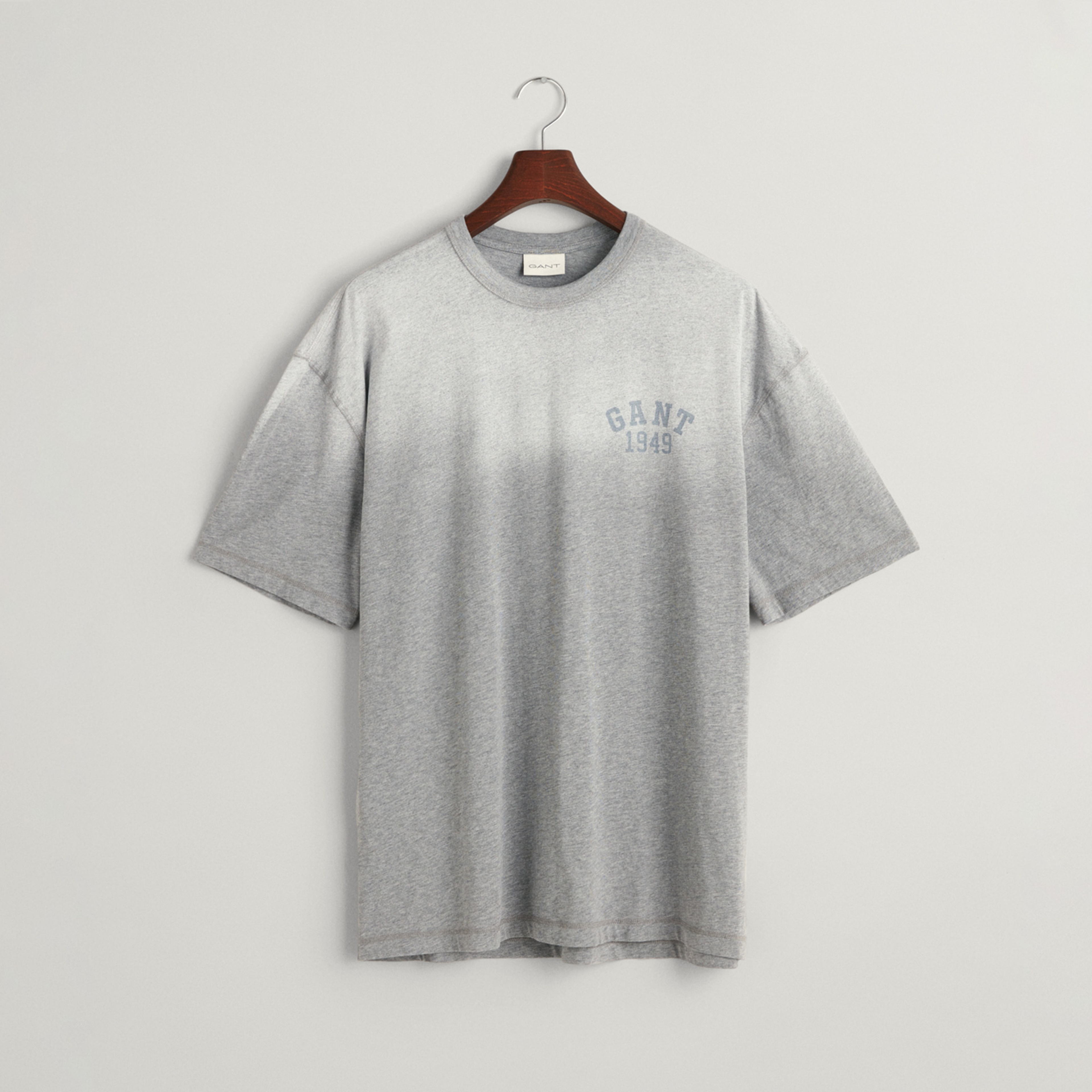 GANT Erkek Gri Relaxed Fit Bisiklet Yaka Logolu T-shirt