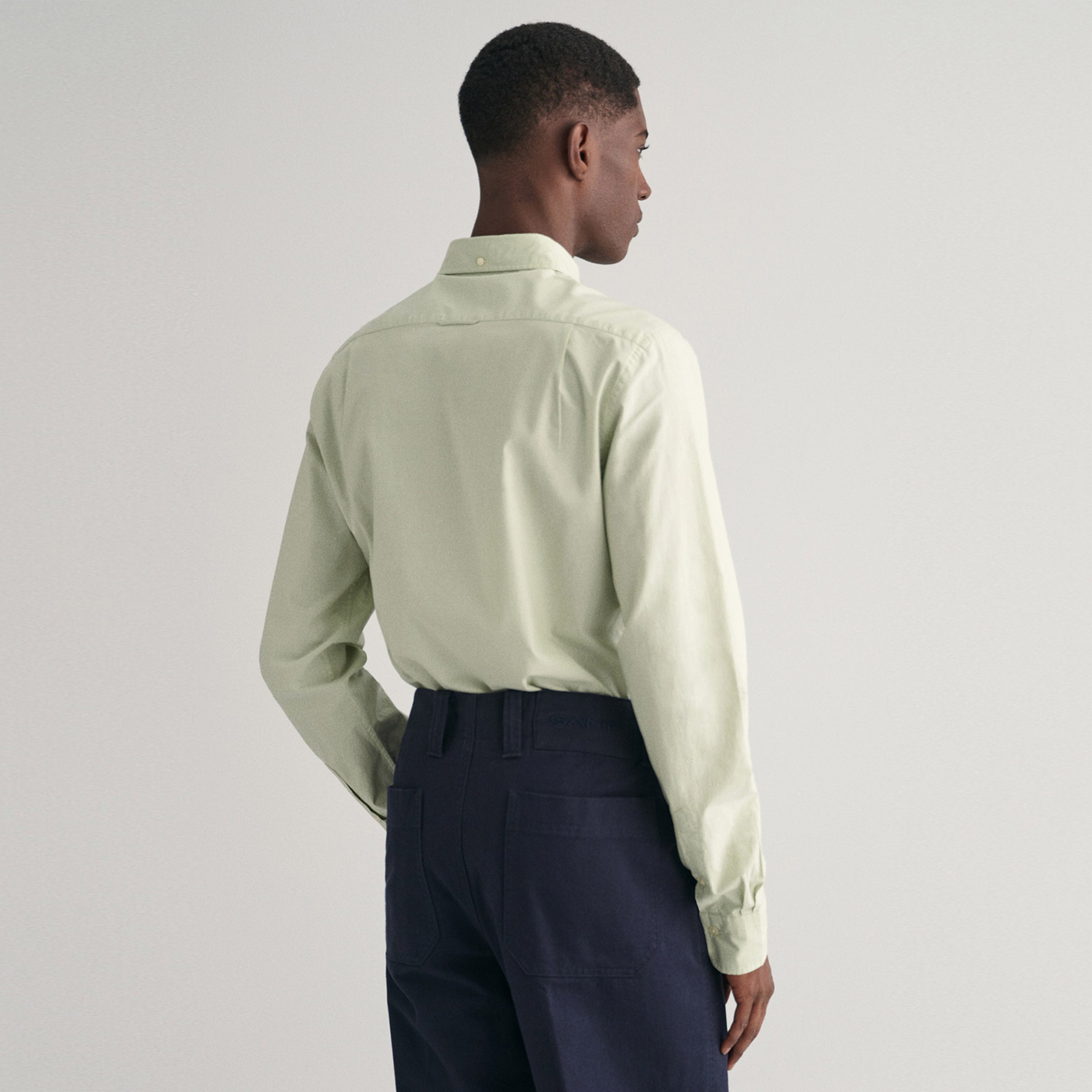 GANT Erkek Yeşil Slim Fit Düğmeli Yaka Broadcloth Gömlek