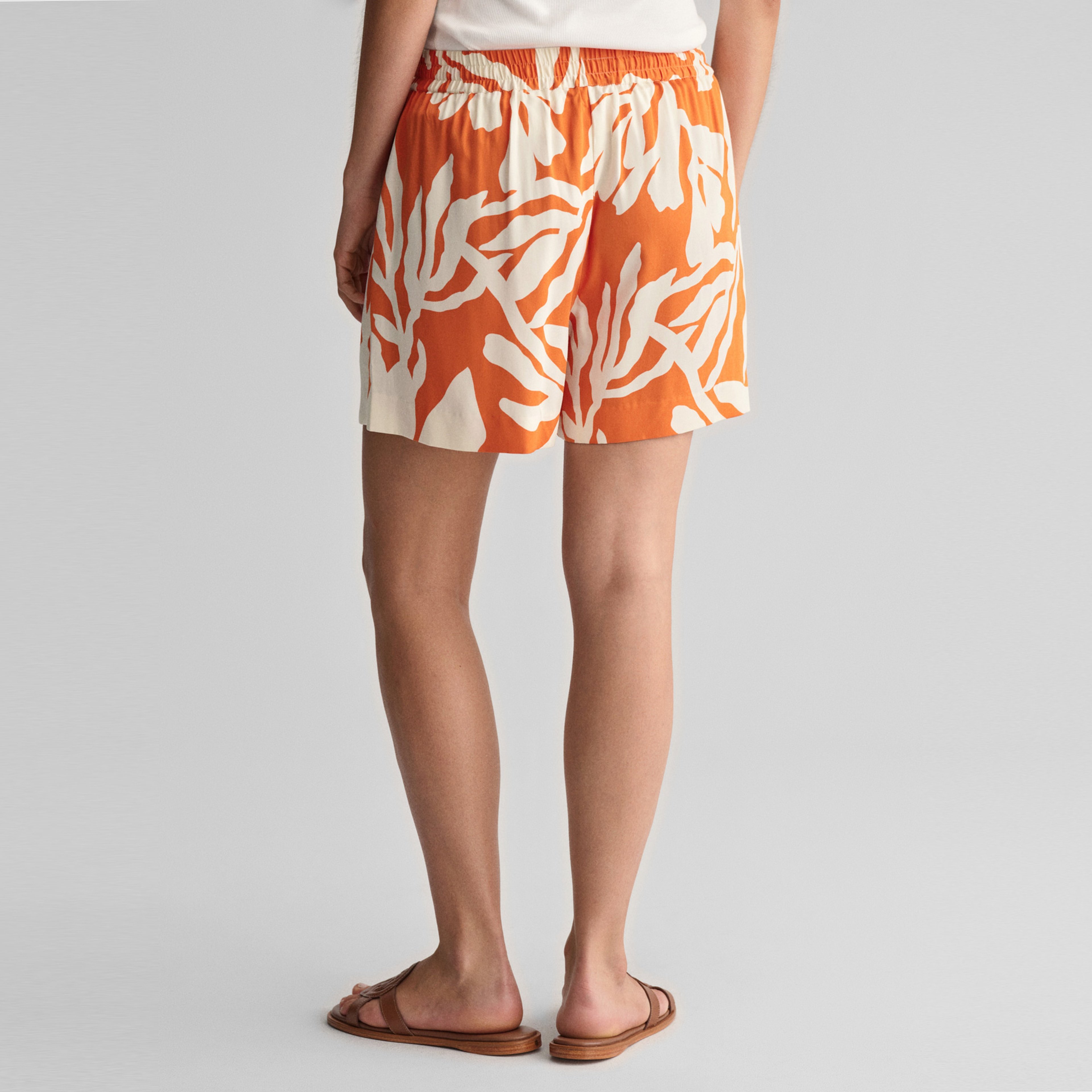 GANT Kadın Turuncu Relaxed Fit Desenli Şort