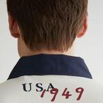 Erkek Krem Oversize Fit Renk Bloklu Logolu Polo