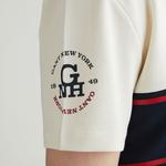 Erkek Krem Oversize Fit Renk Bloklu Logolu Polo