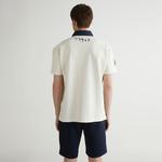 Erkek Krem Oversize Fit Renk Bloklu Logolu Polo