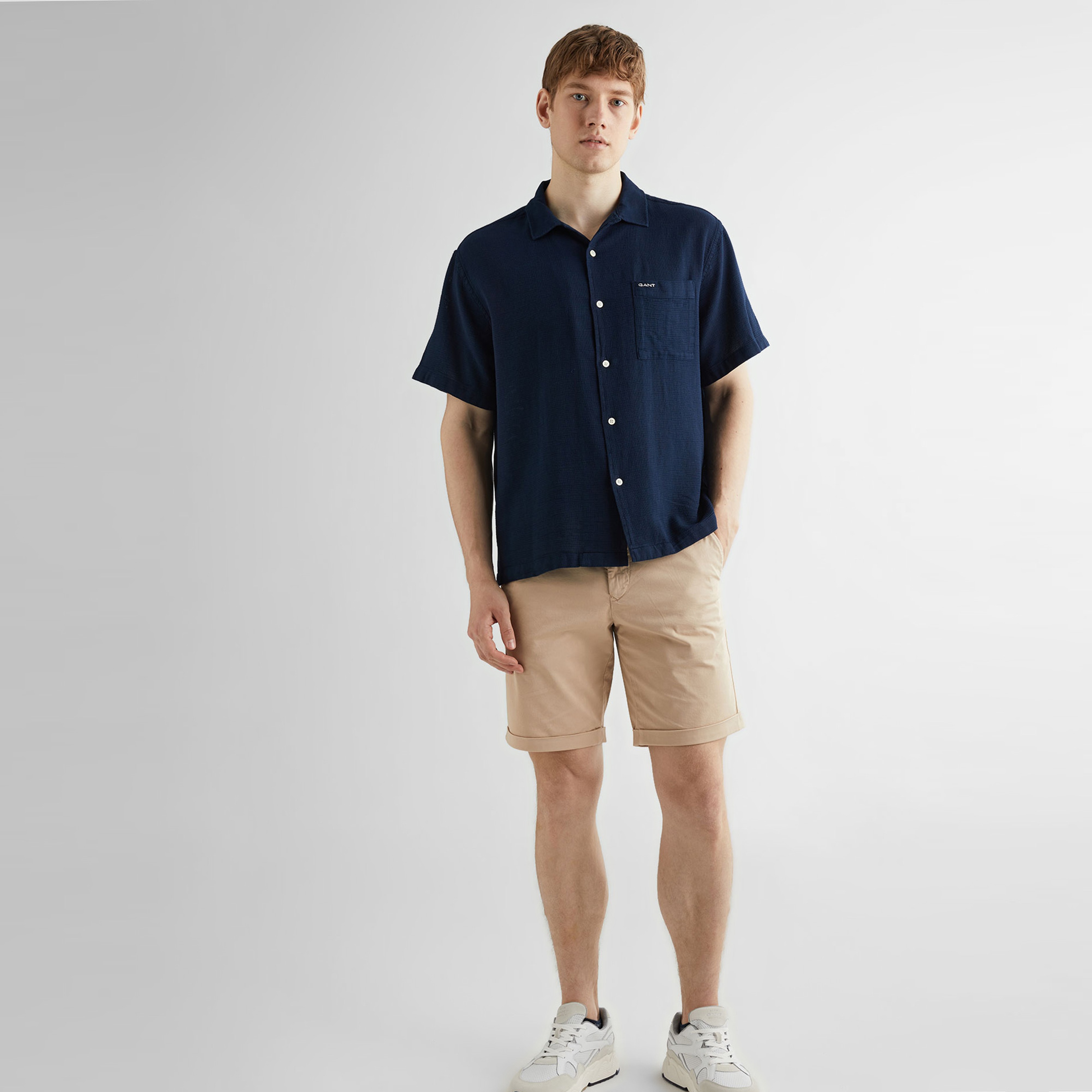 GANT Erkek Lacivert Regular Fit Klasik Yaka Gömlek