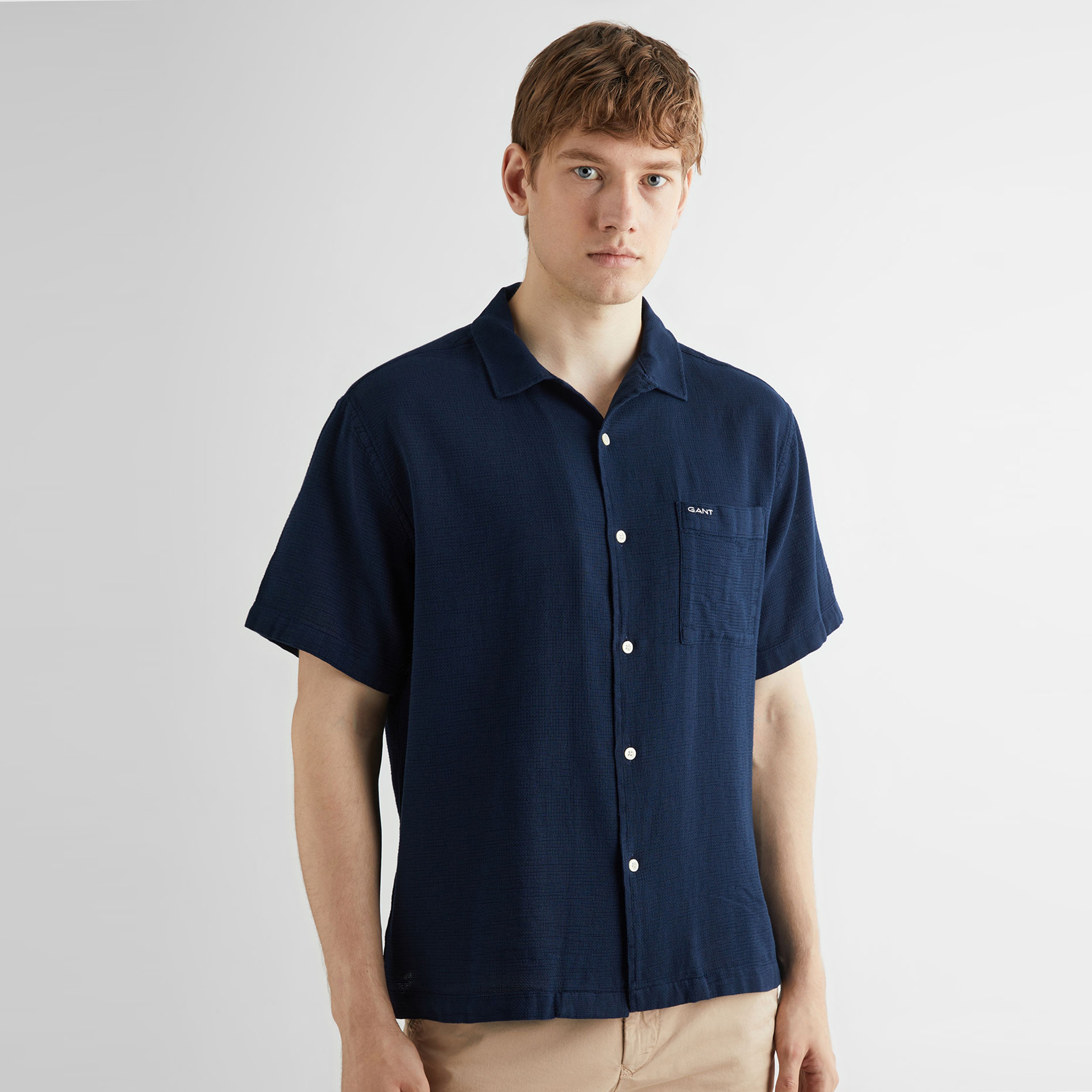 GANT Erkek Lacivert Regular Fit Klasik Yaka Gömlek