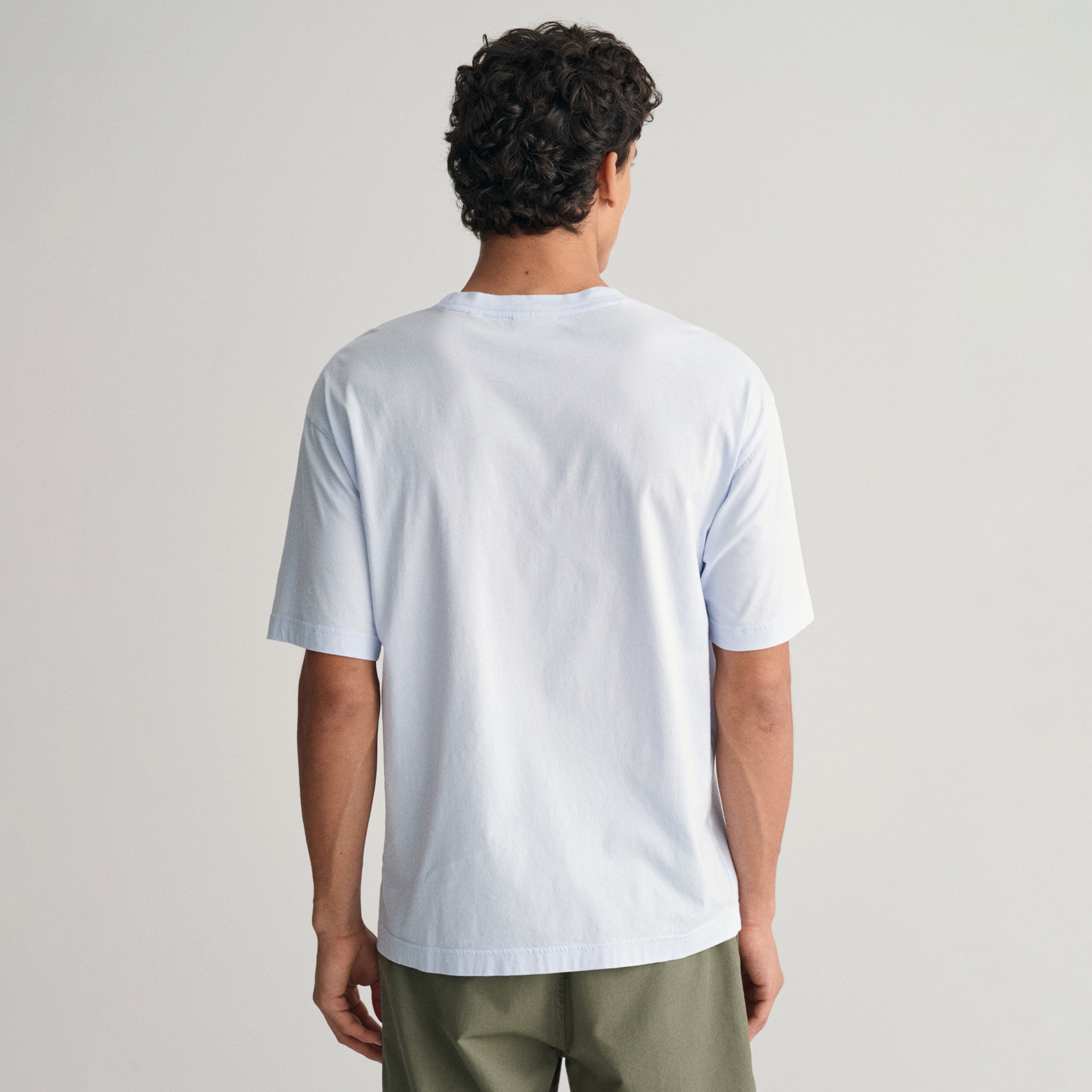 GANT Erkek Mavi Regular Fit Bisiklet Yaka Baskılı T-shirt