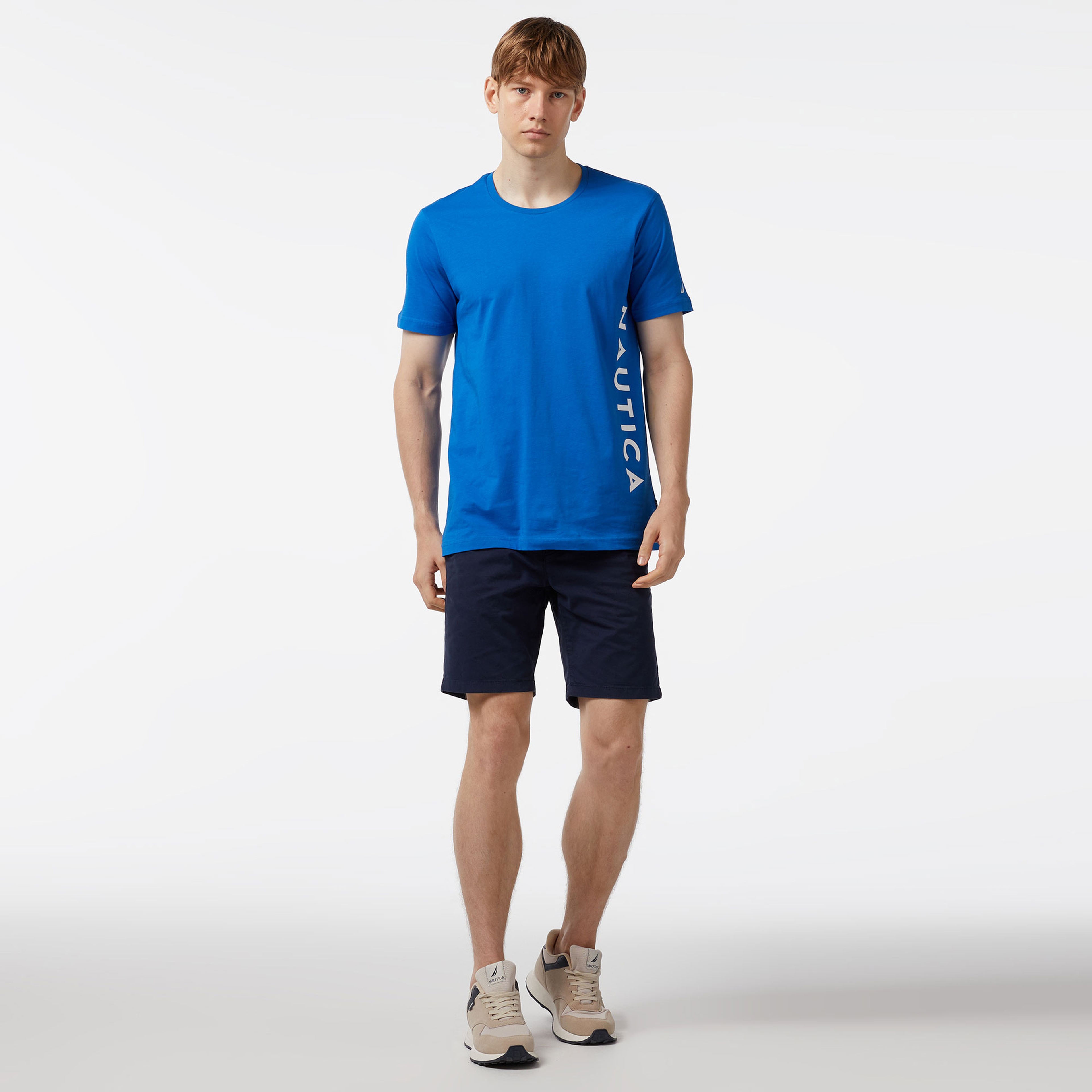 Nautica Erkek Mavi Standart Fit T-Shirt