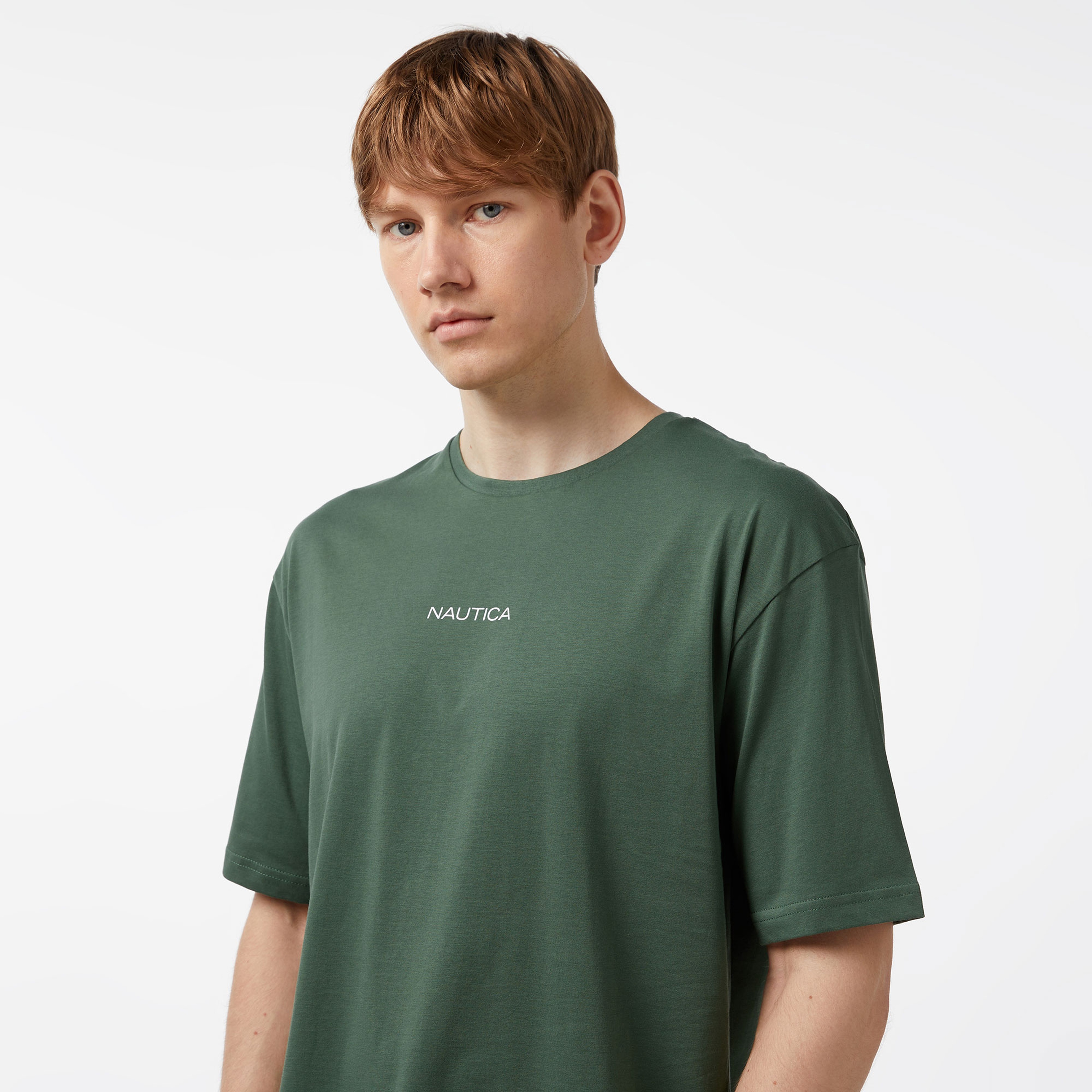 Nautica Erkek Yeşil Oversize T-Shirt