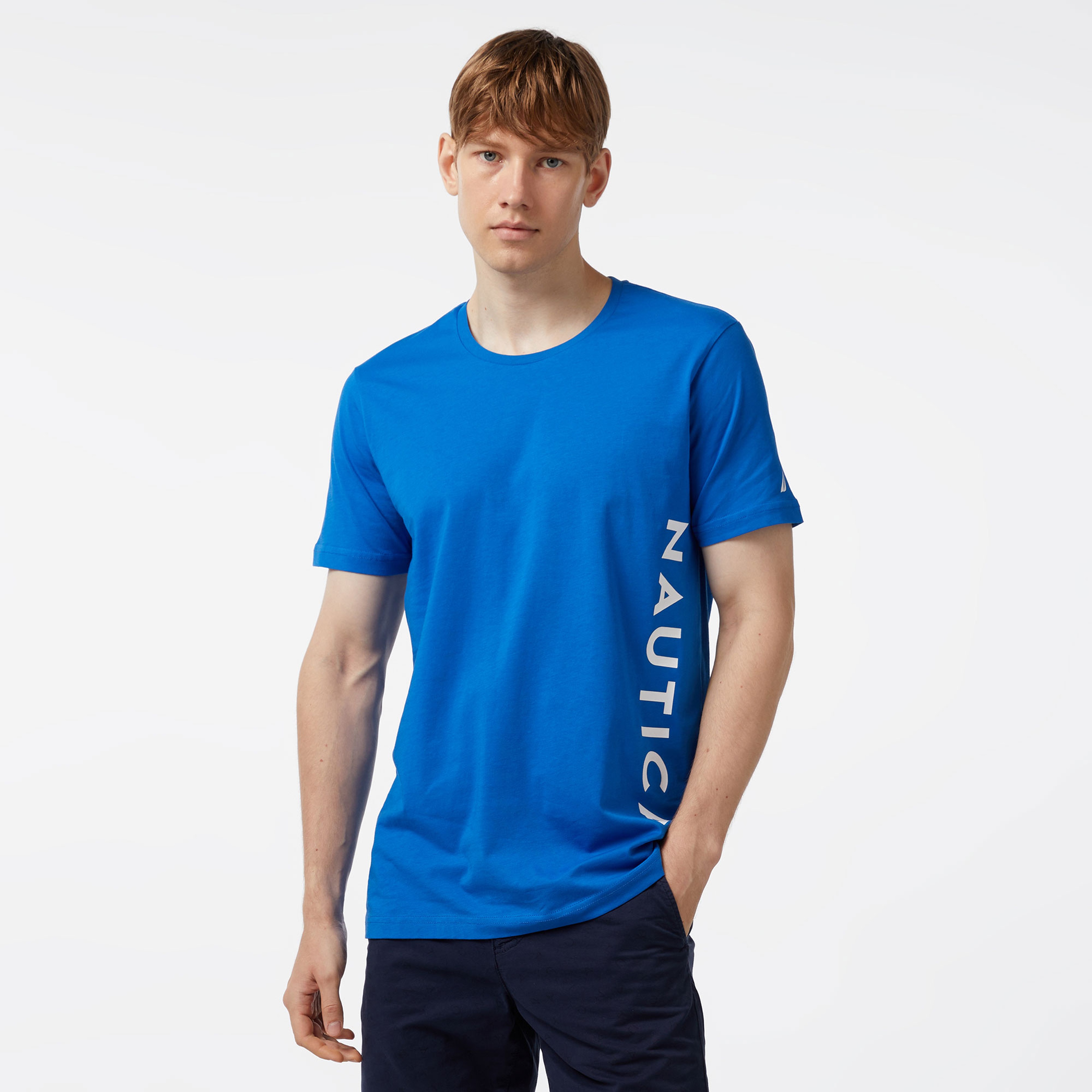 Nautica Erkek Mavi Standart Fit T-Shirt