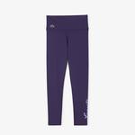 Kadın Slim Fit Baskılı Mor Tayt