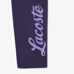 Kadın Slim Fit Baskılı Mor Tayt