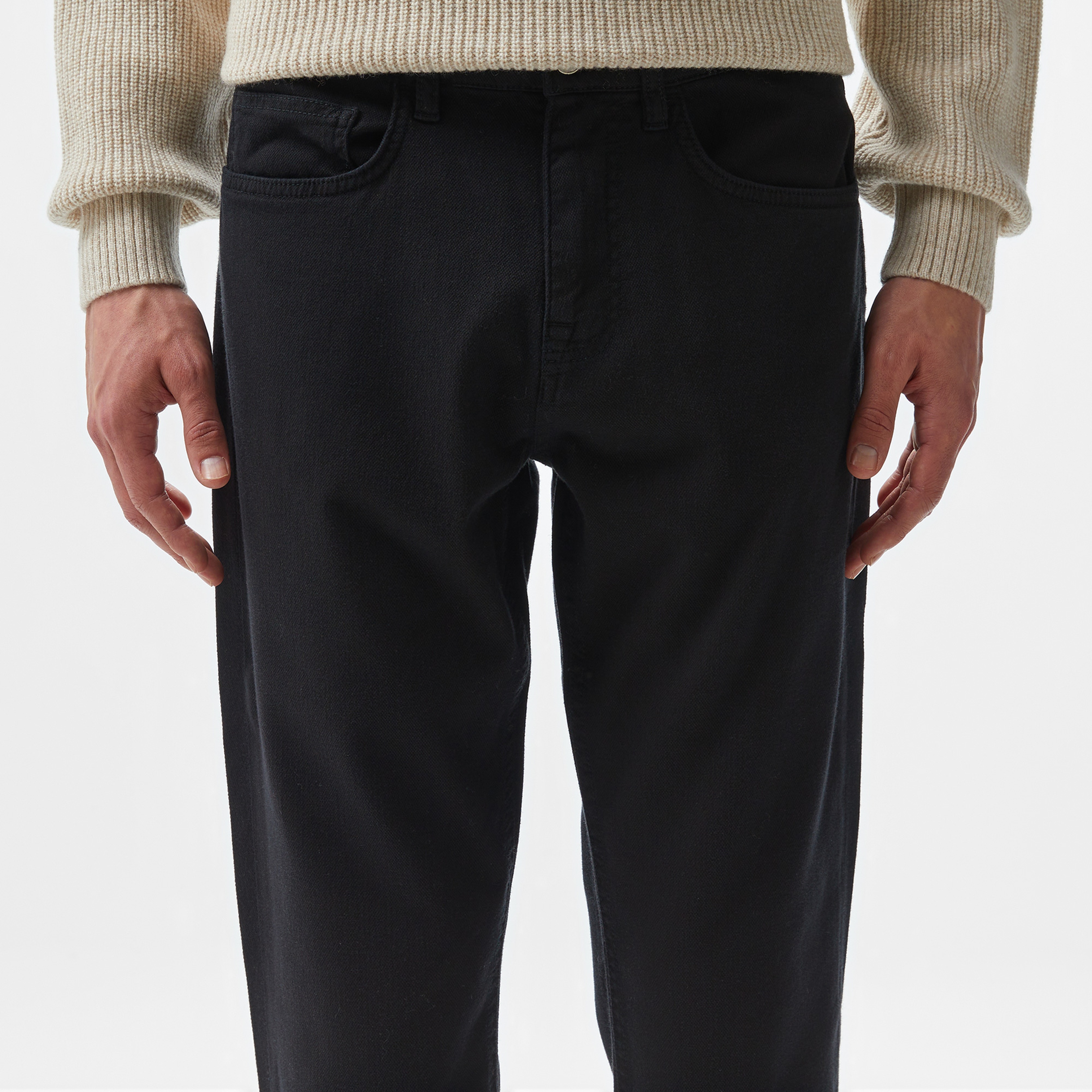 Erkek Regular Fit Casual Siyah Jean Pantolon