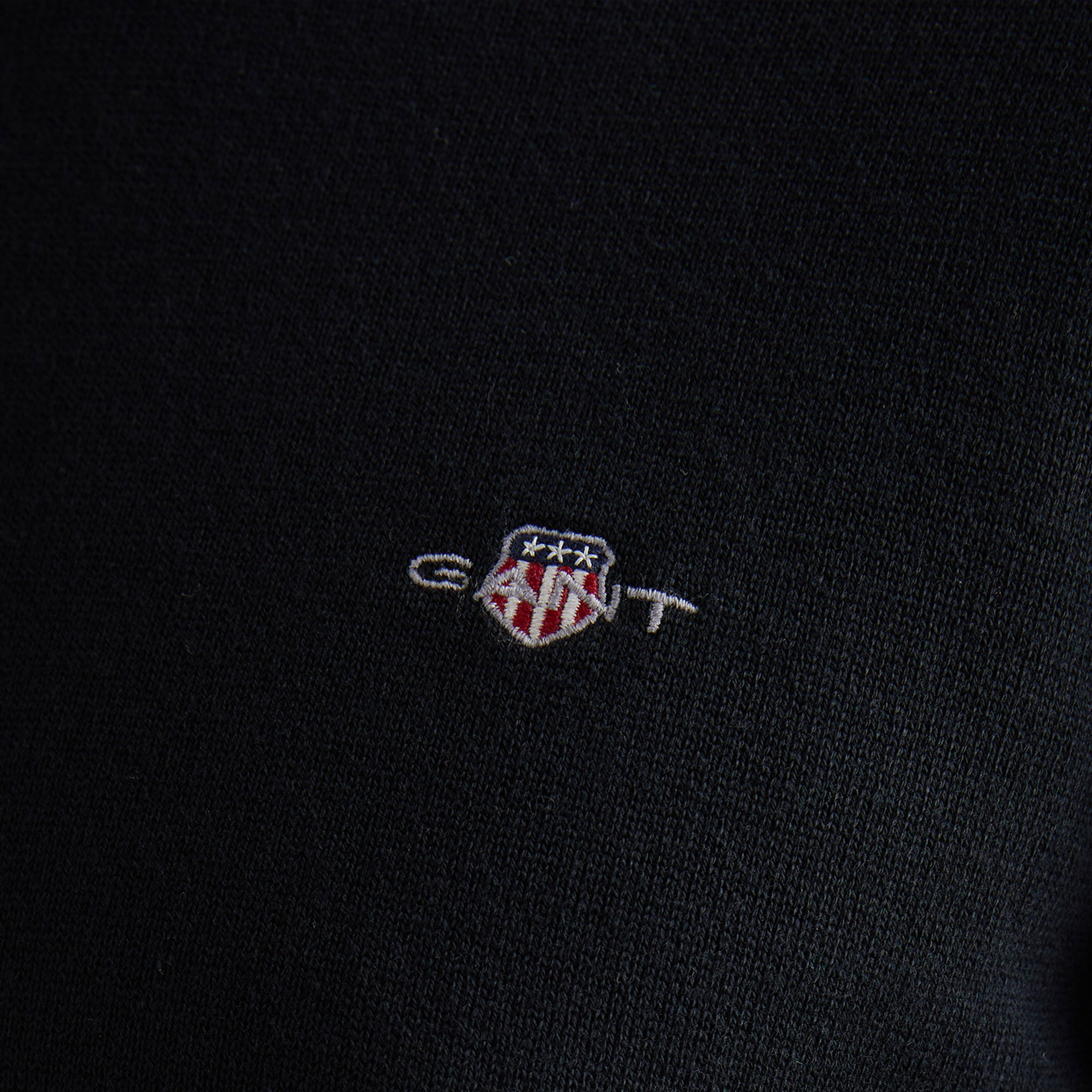 GANT Erkek Siyah Regular Fit Yarım Fermuarlı Kazak