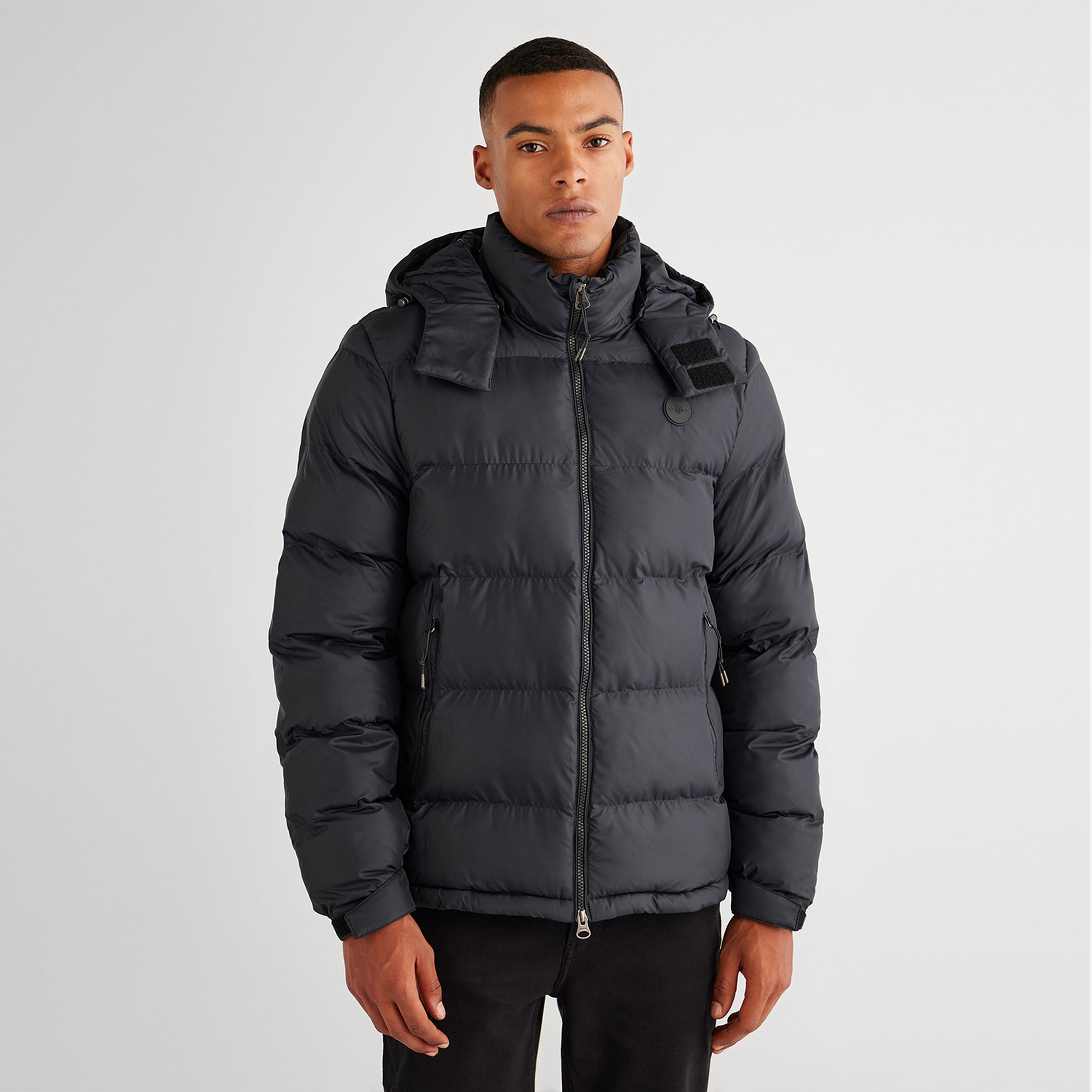 GANT Erkek Siyah Kapüşonlu Mont