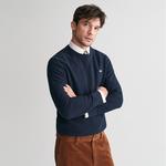 GANT Erkek Lacivert Regular Fit Bisiklet Yaka Kazak