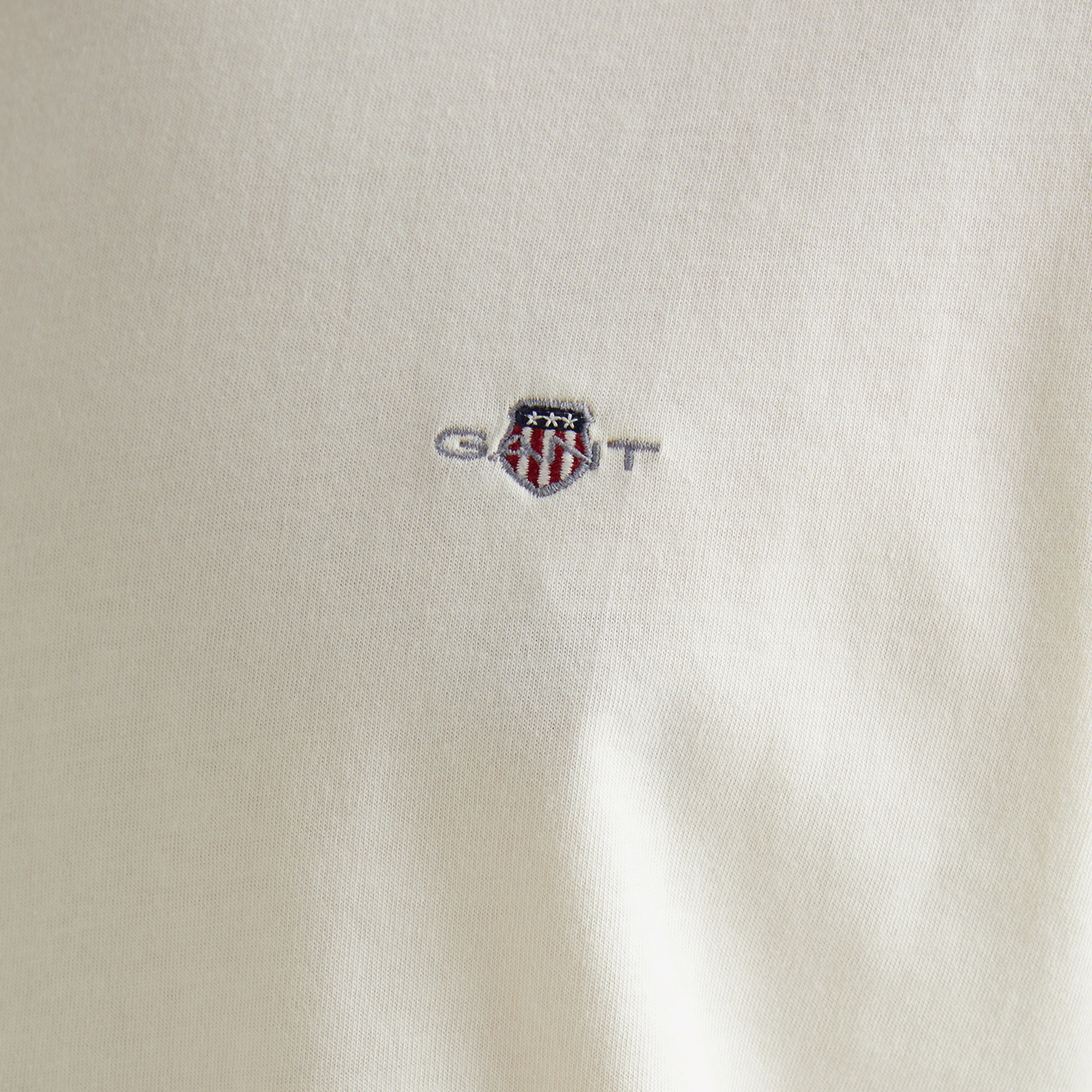 GANT Erkek Krem Relaxed Fit Bisiklet Yaka T-Shirt