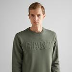GANT Erkek Yeşil Regular Fit Bisiklet Yaka Logolu Sweatshirt