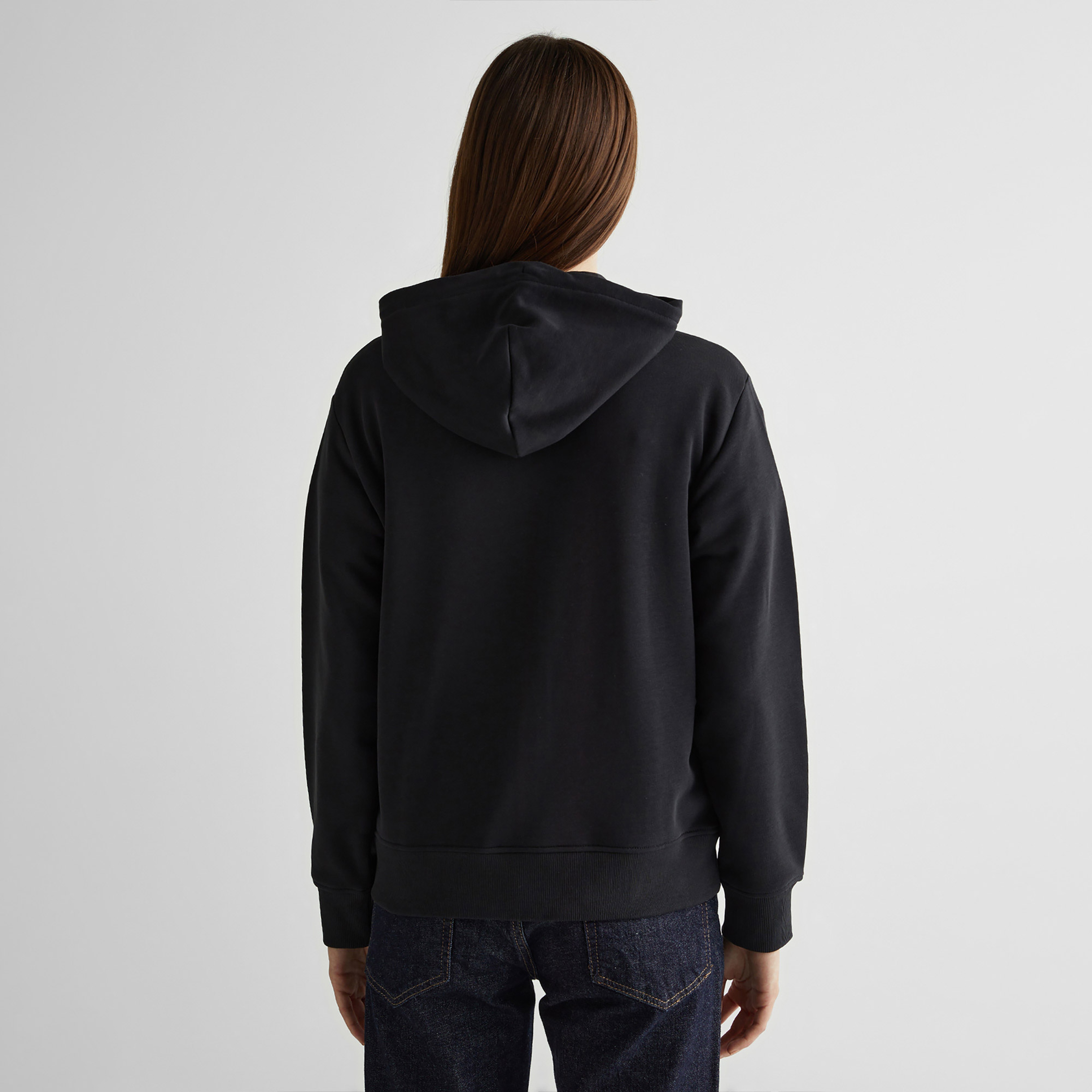 GANT Kadın Siyah Relaxed Fit Kapüşonlu Sweatshirt